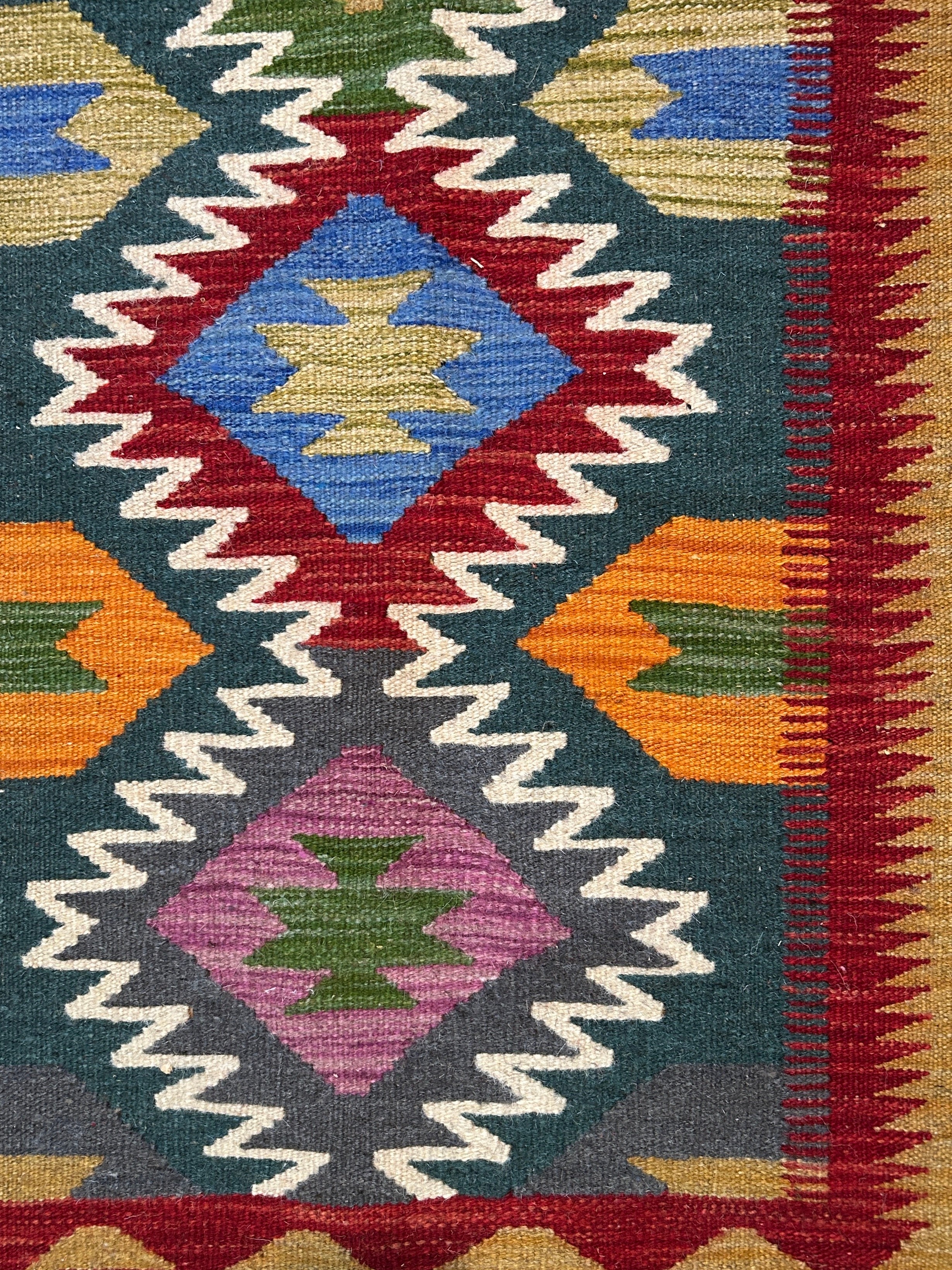 Handwoven Wool Kilim Runner Afghanistan (2x6) - K0445