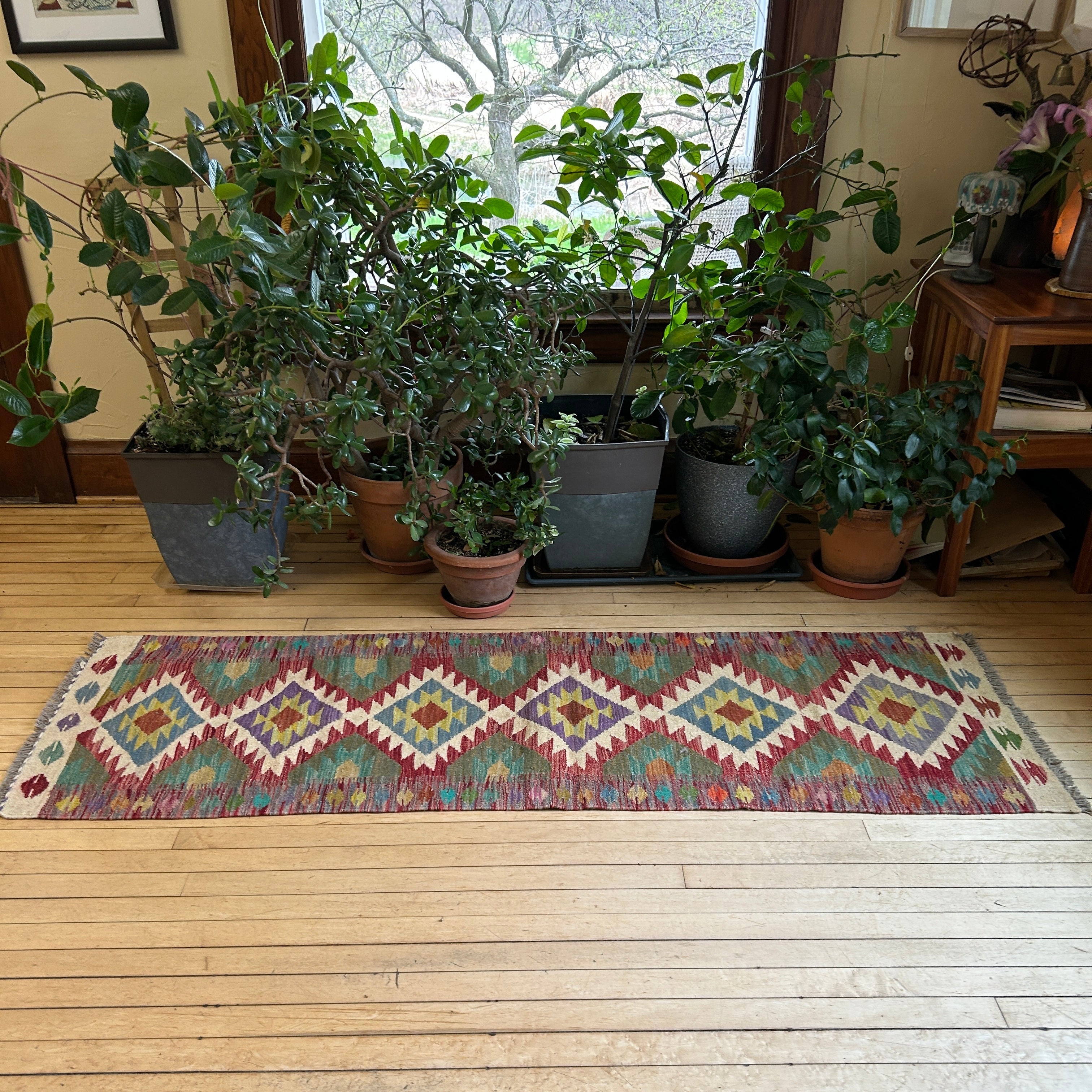 Handwoven Wool Kilim Runner Afghanistan (2x6) - K0447