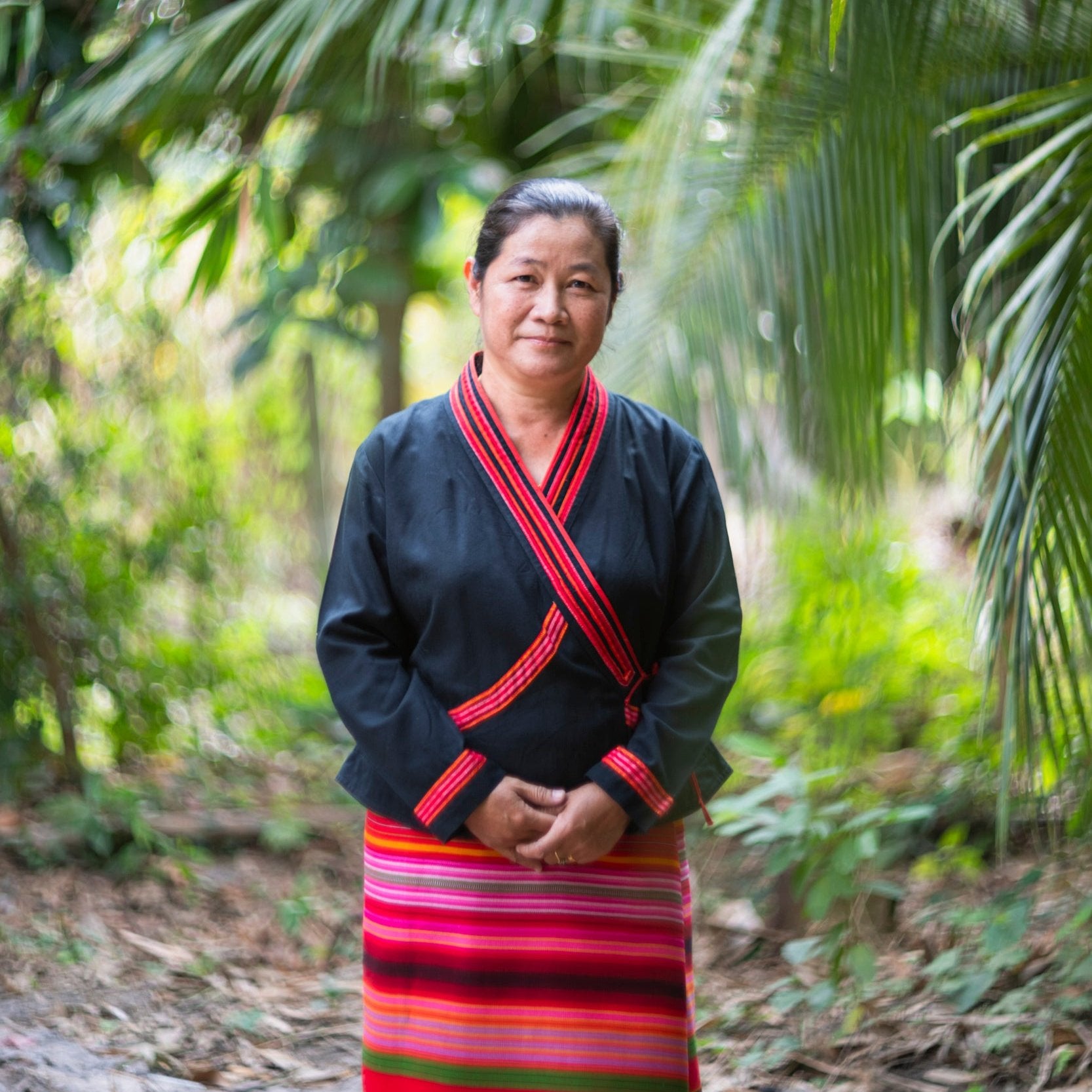 Handwoven Doi Saket Meadow Cotton Pillow Laos-Thailand (18x18)