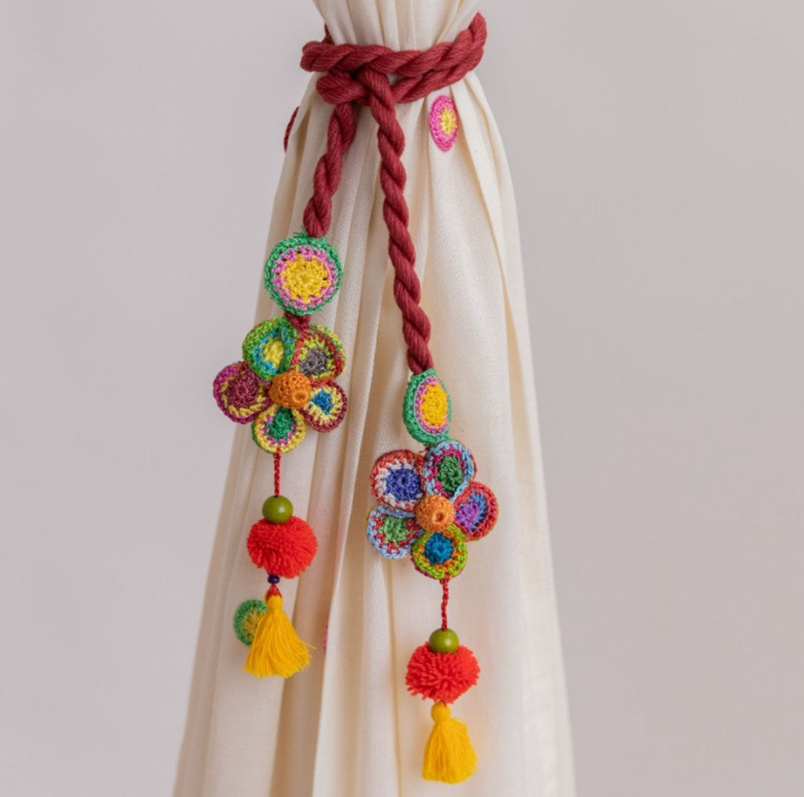 Handmade Crochet Curtain Tie Backs India