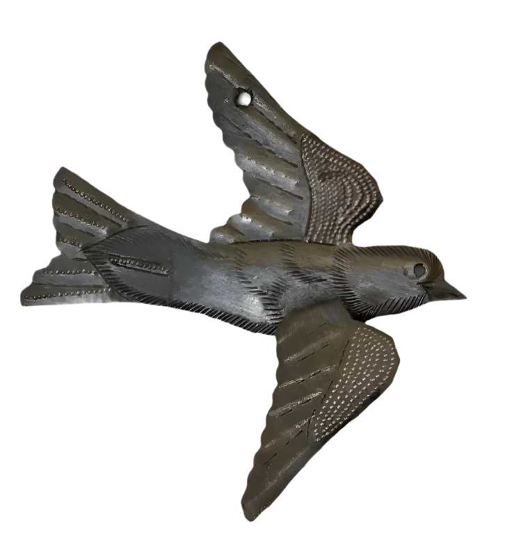 Handmade Hammered 3D Bird Haiti 4.5"x5"