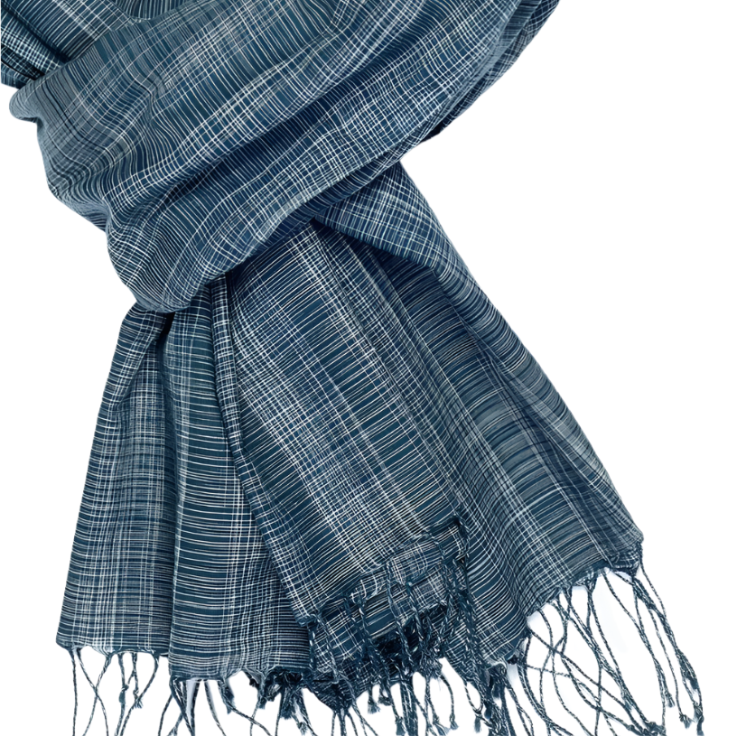 Handwoven Khadi Cotton Ikat Scarf India