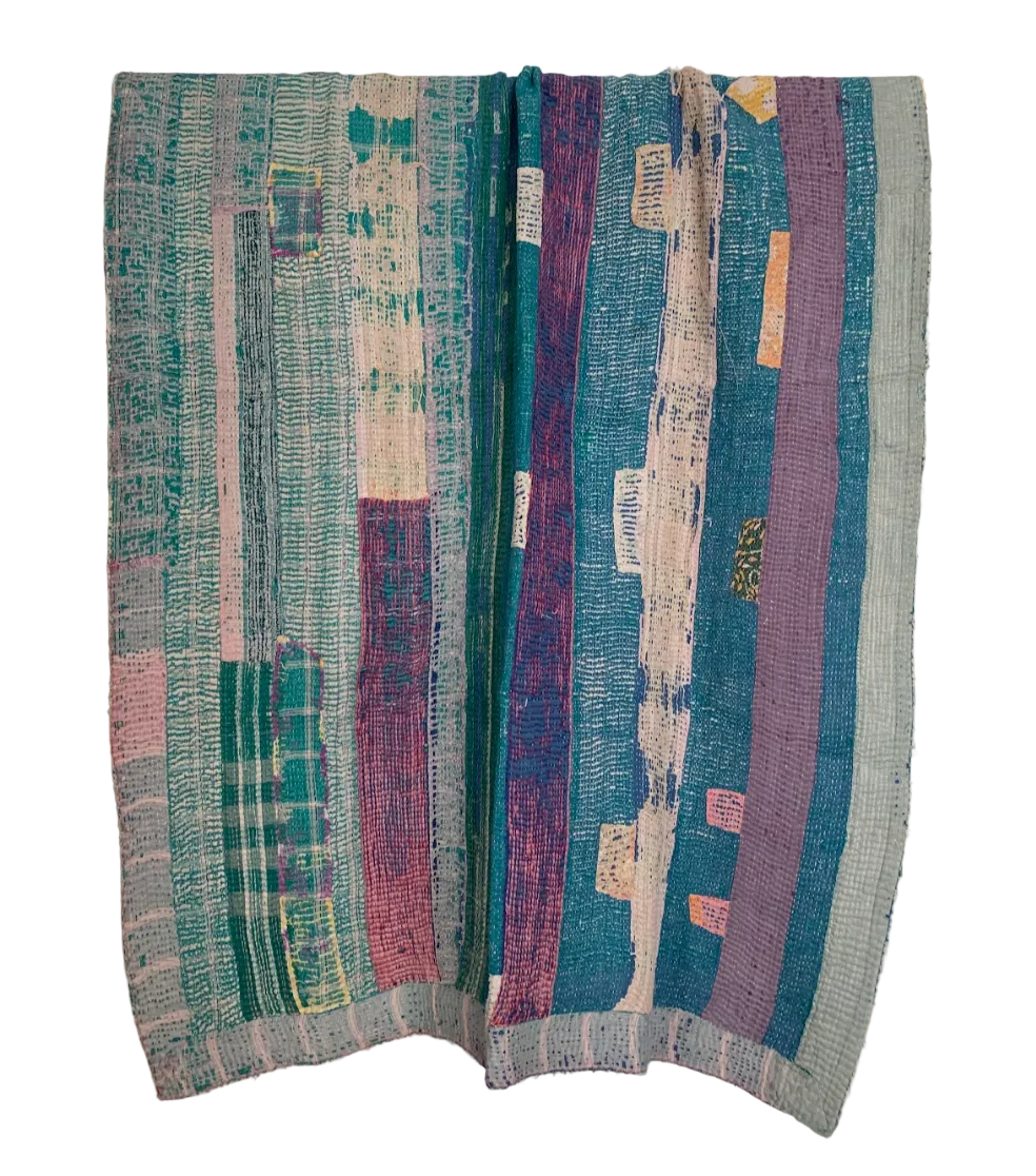 Handmade Kantha Patchwork Quilt India - 13