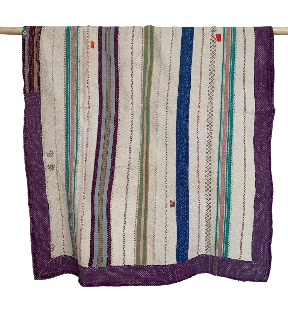 Handmade Kantha Patchwork Quilt India - 14