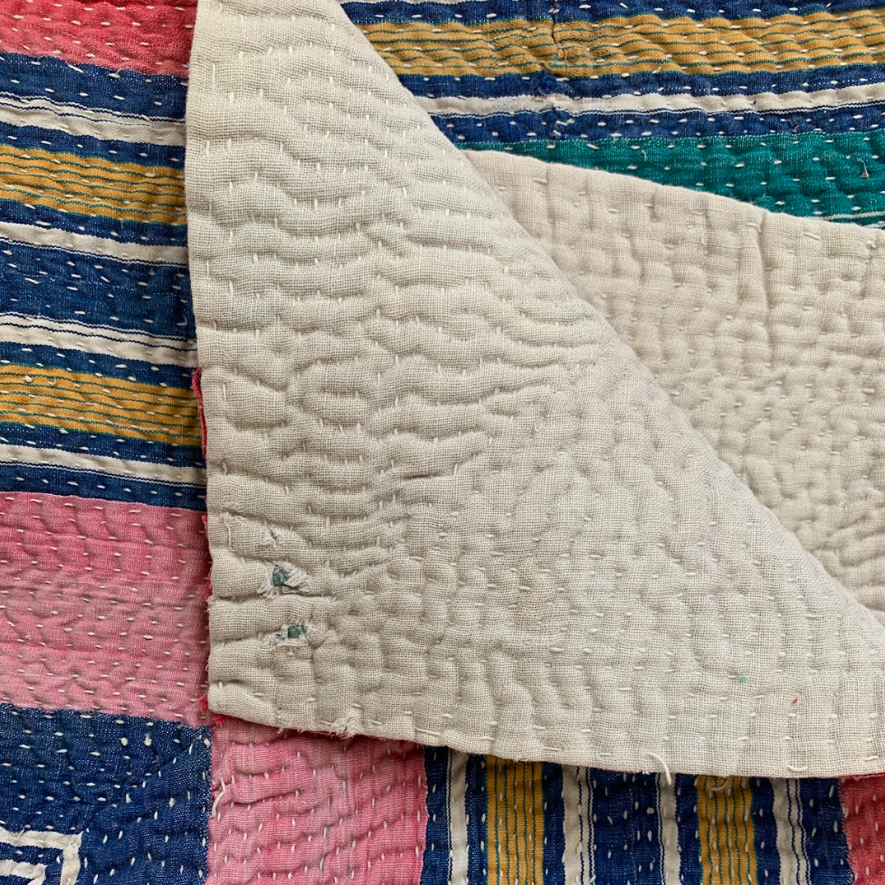 Handmade Kantha Patchwork Quilt India - 20