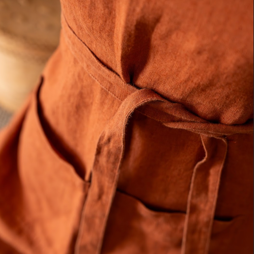 Linen Apron Lithuania - Burnt Orange