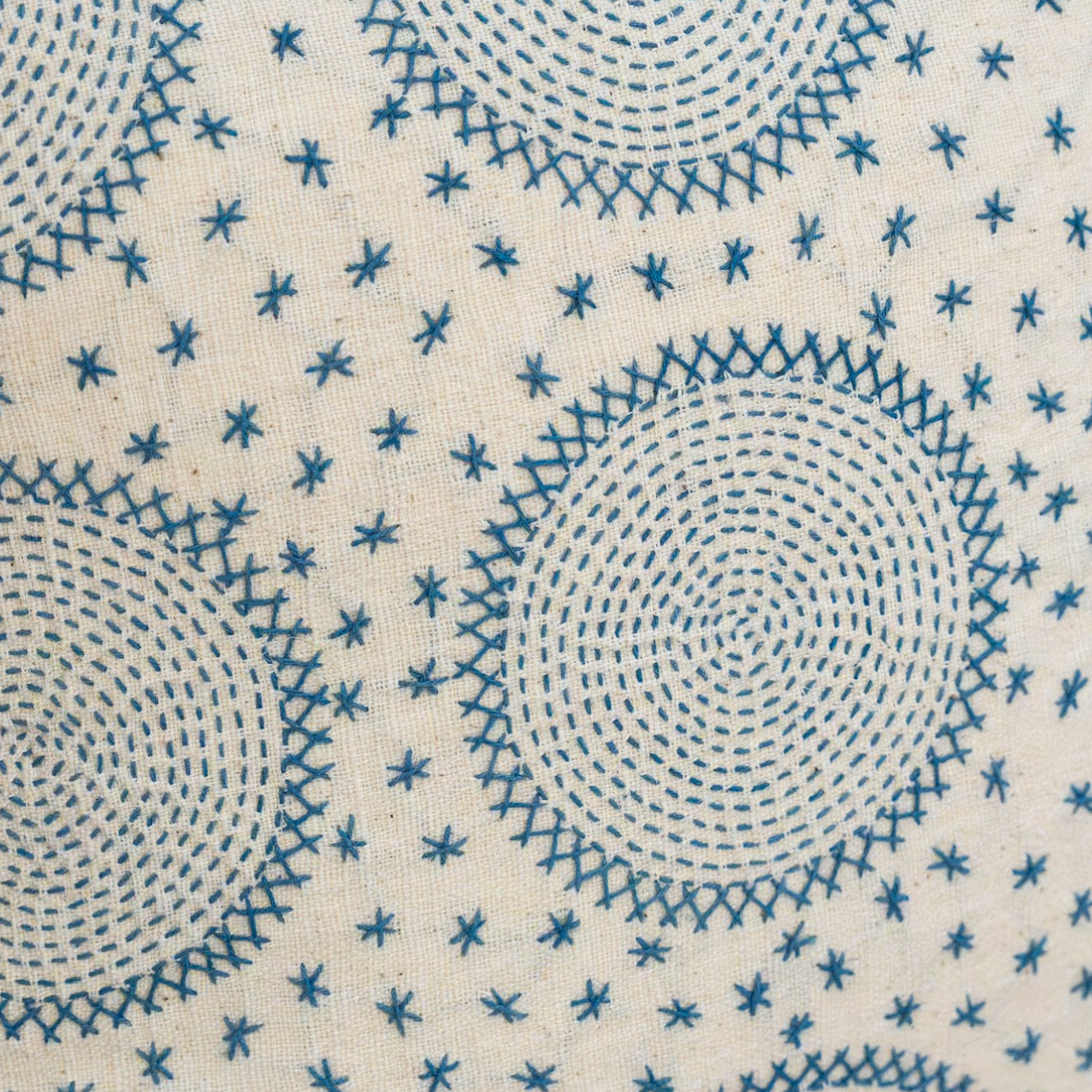 Handwoven Doi Saket Sundial Cotton Pillow Laos-Thailand (18x18)