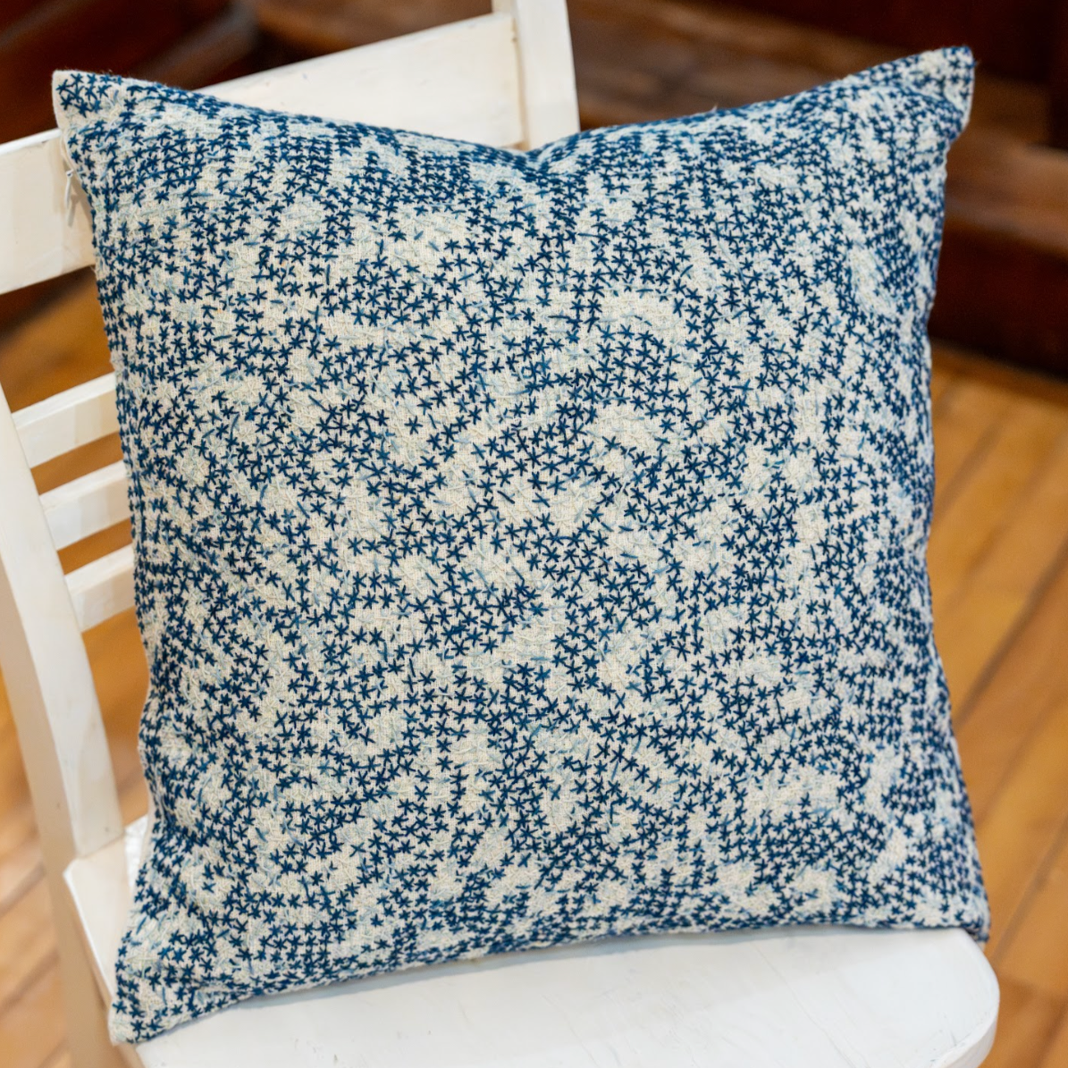 Handwoven Doi Saket Meadow Cotton Pillow Laos-Thailand (18x18)