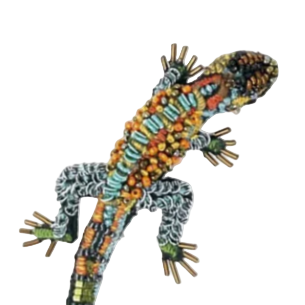 Embroidered Brooch India - Caiman Lizard