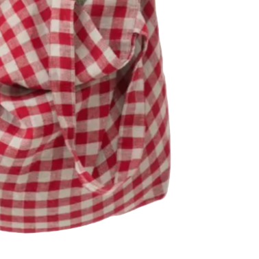 Linen Red Gingham Tote Bag Lithuania