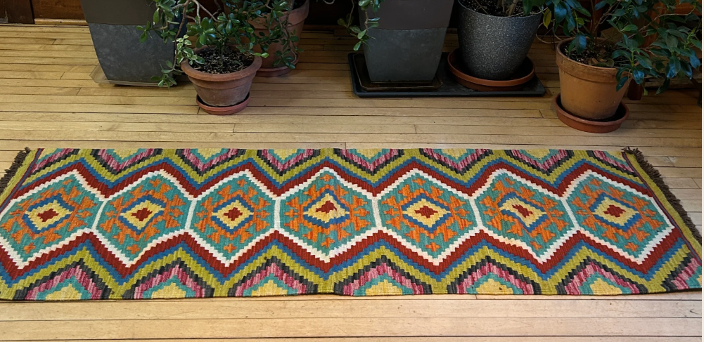 Handwoven Wool Kilim Runner Afghanistan (2x6) - K1033