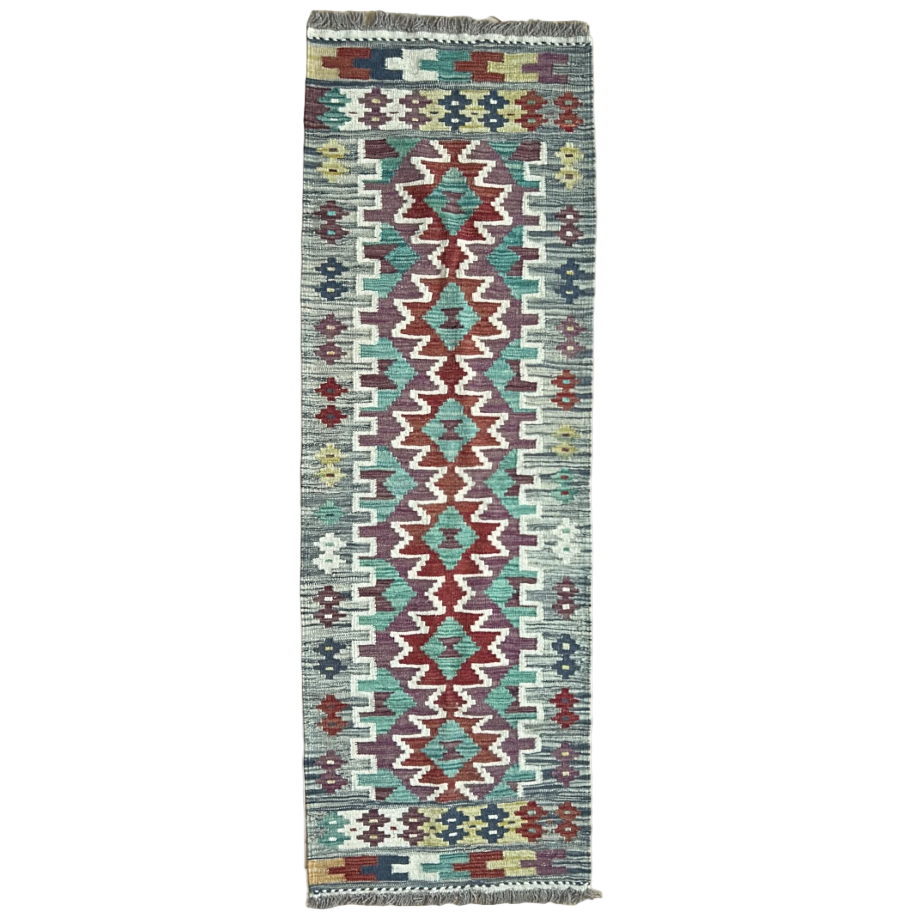 Handwoven Wool Kilim Runner Afghanistan (2x6) - K0449