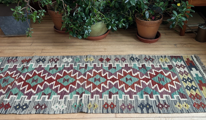 Handwoven Wool Kilim Runner Afghanistan (2x6) - K0449