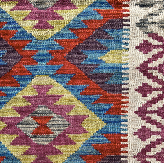 Handwoven Wool Kilim Runner Afghanistan (2x6) - K0478