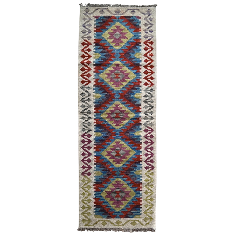 Handwoven Wool Kilim Runner Afghanistan (2x6) - K0478