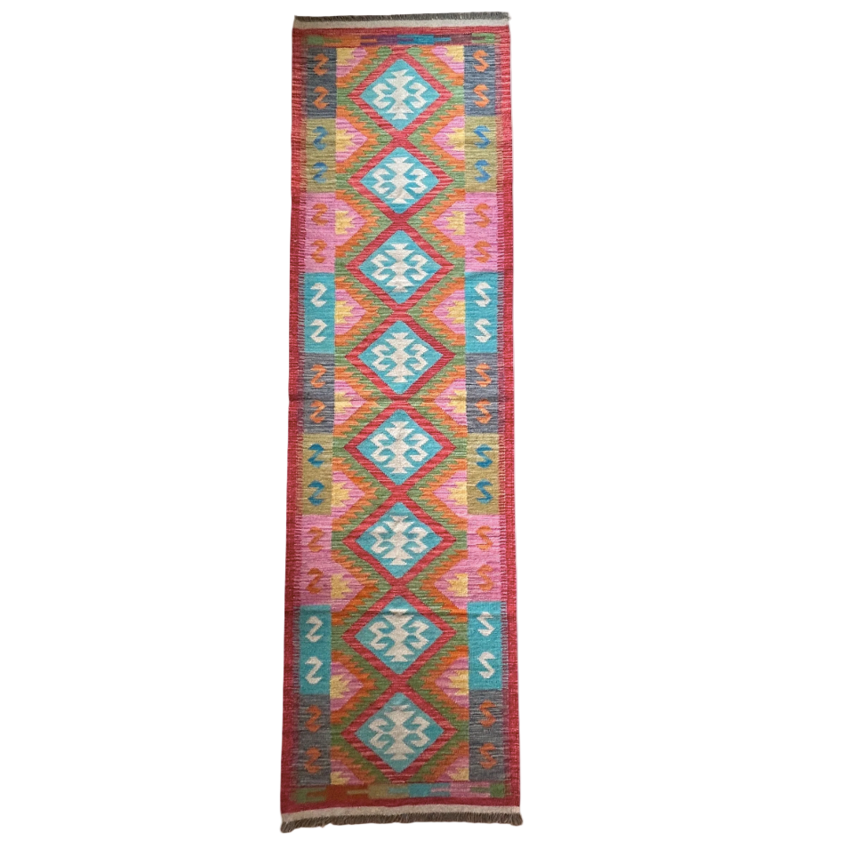 Handwoven Wool Kilim Runner Afghanistan (3x10) - K0570