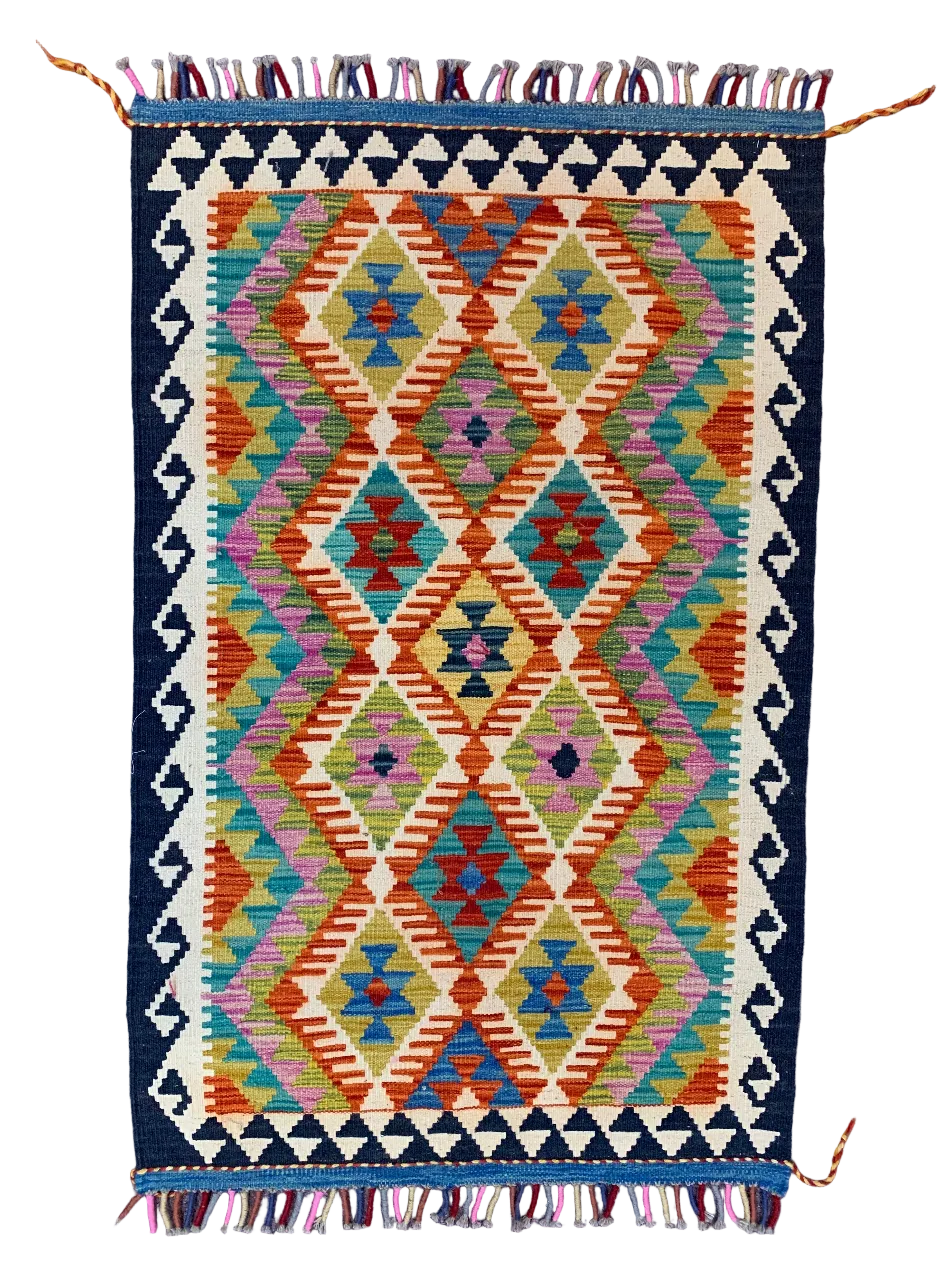 Handwoven Small Kilim Afghanistan (3x4) - 006