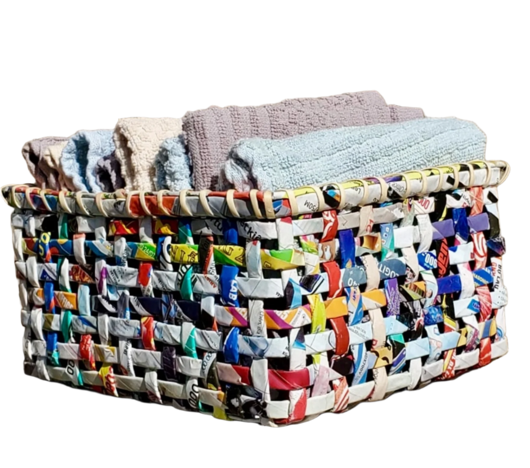 Upcycled Paper Basket Vietnam - Rectangle Set of 3