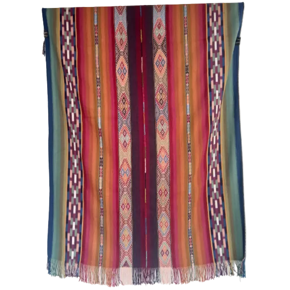 Handwoven Multicolor Merino and Alpaca Throw Peru