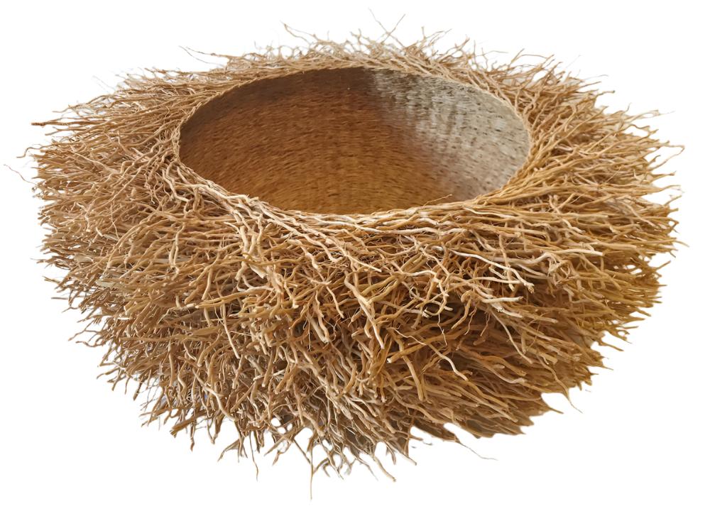 Handmade Vetiver Basket Large Madagascar (5" x 15")