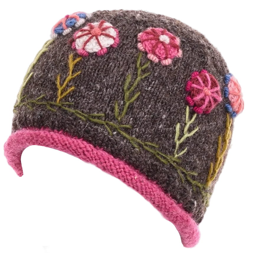 Wool Knit Brown Hat Nepal