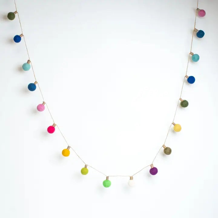 Handmade Felt Light Bulb Garland Nepal