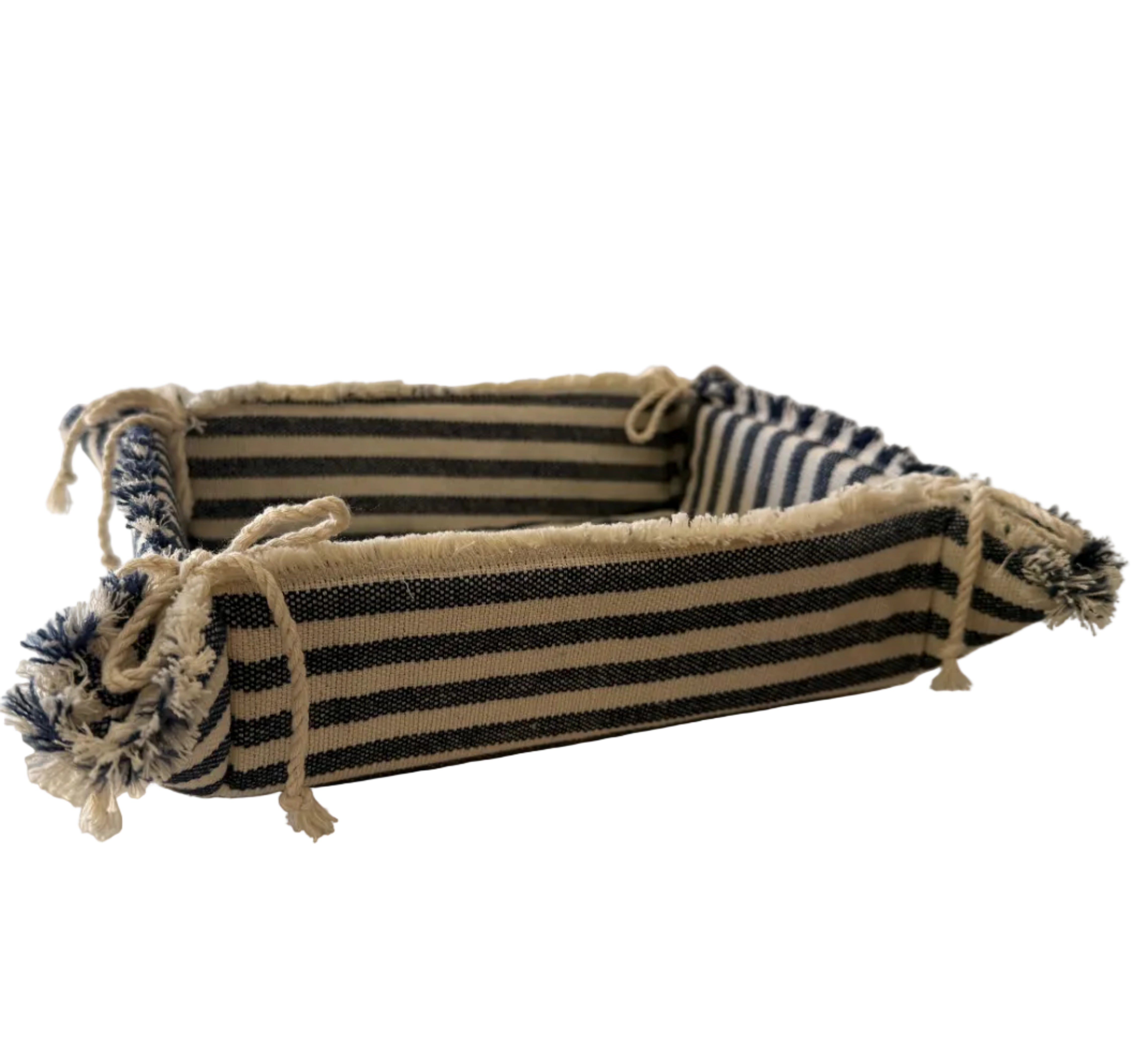 Handwoven Blue Cotton Bread Basket Mexico