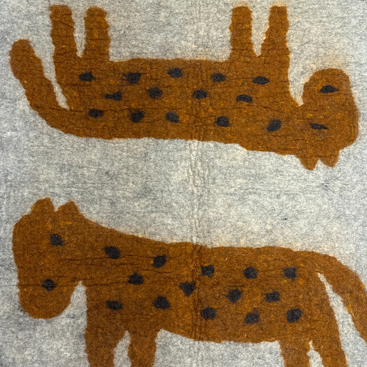 Handmade Wool Felt Pony Ochre Runner Afghanistan (30x72)
