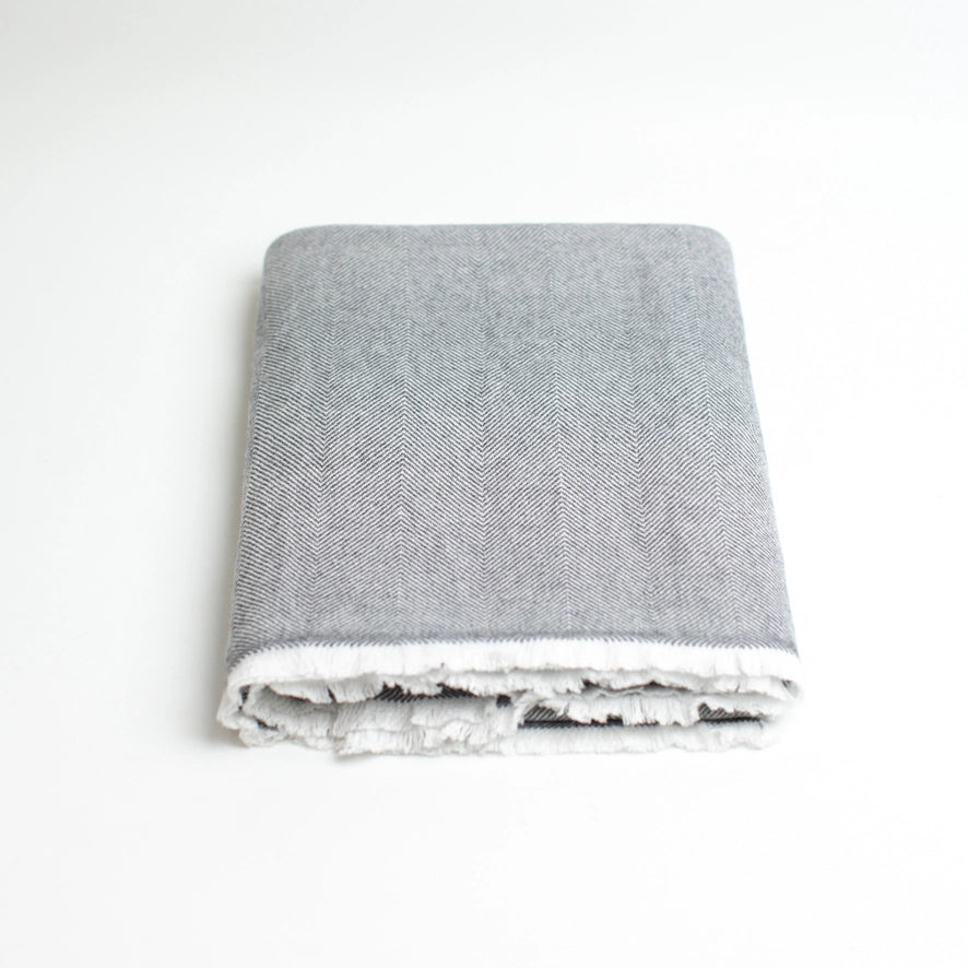 Handmade Cashmere Throw Nepal - Grey (56X90)