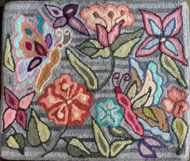 Small Pastels Handmade Hooked Rug Recycled Clothing Guatemala