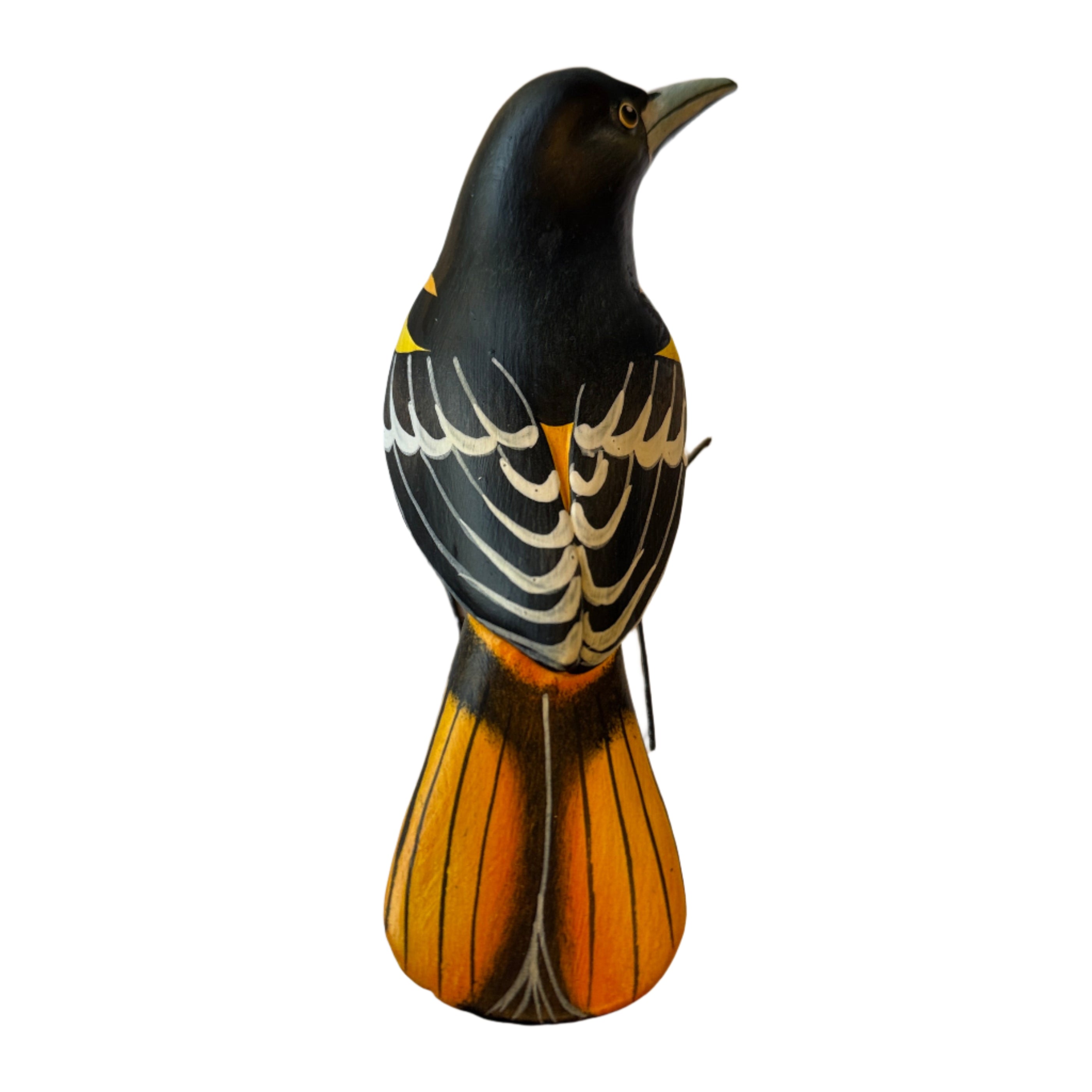 Baltimore Oriole Painted Ceramic Bird Guatemala