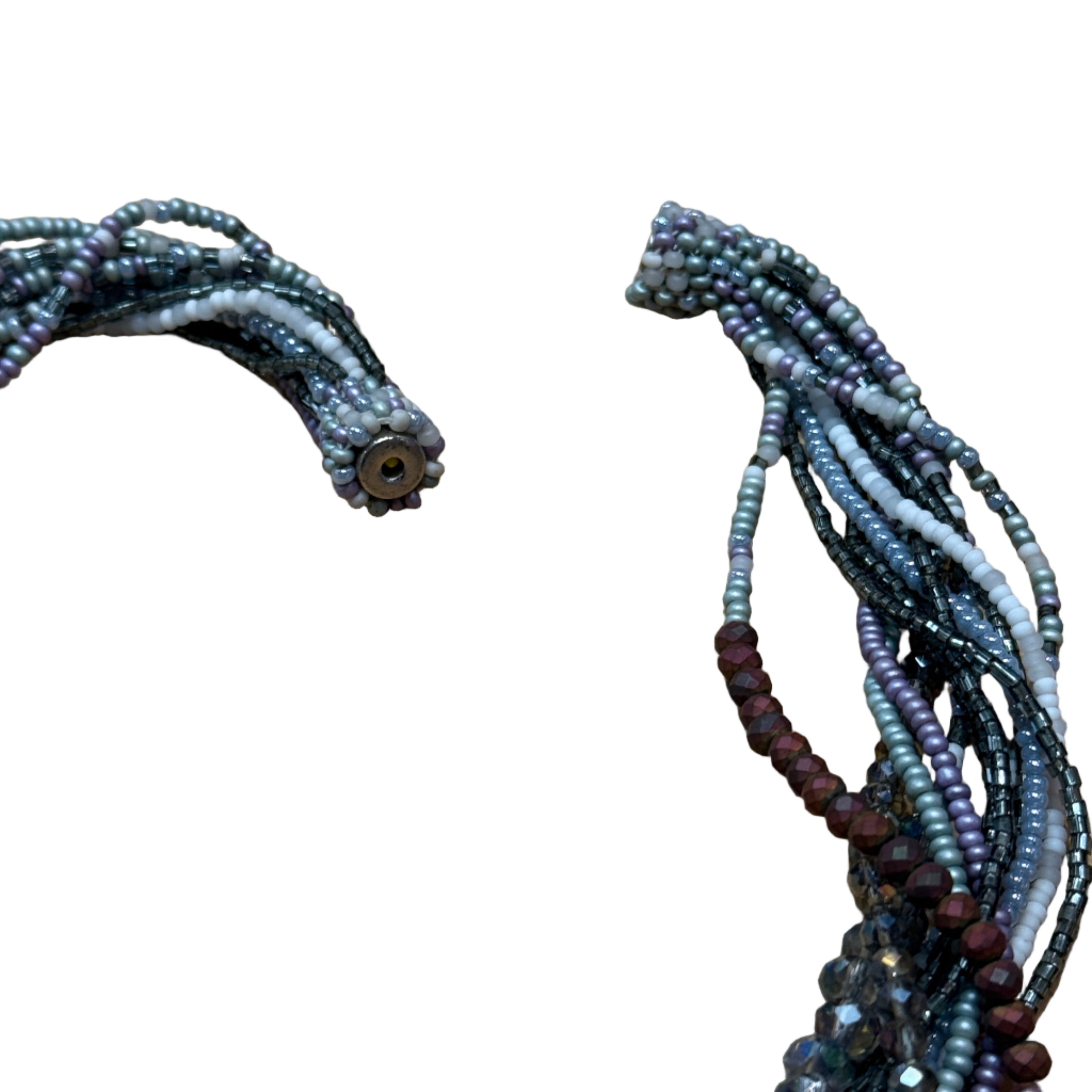 Handmade 12 Strand Lavander Beaded Necklace Guatemala