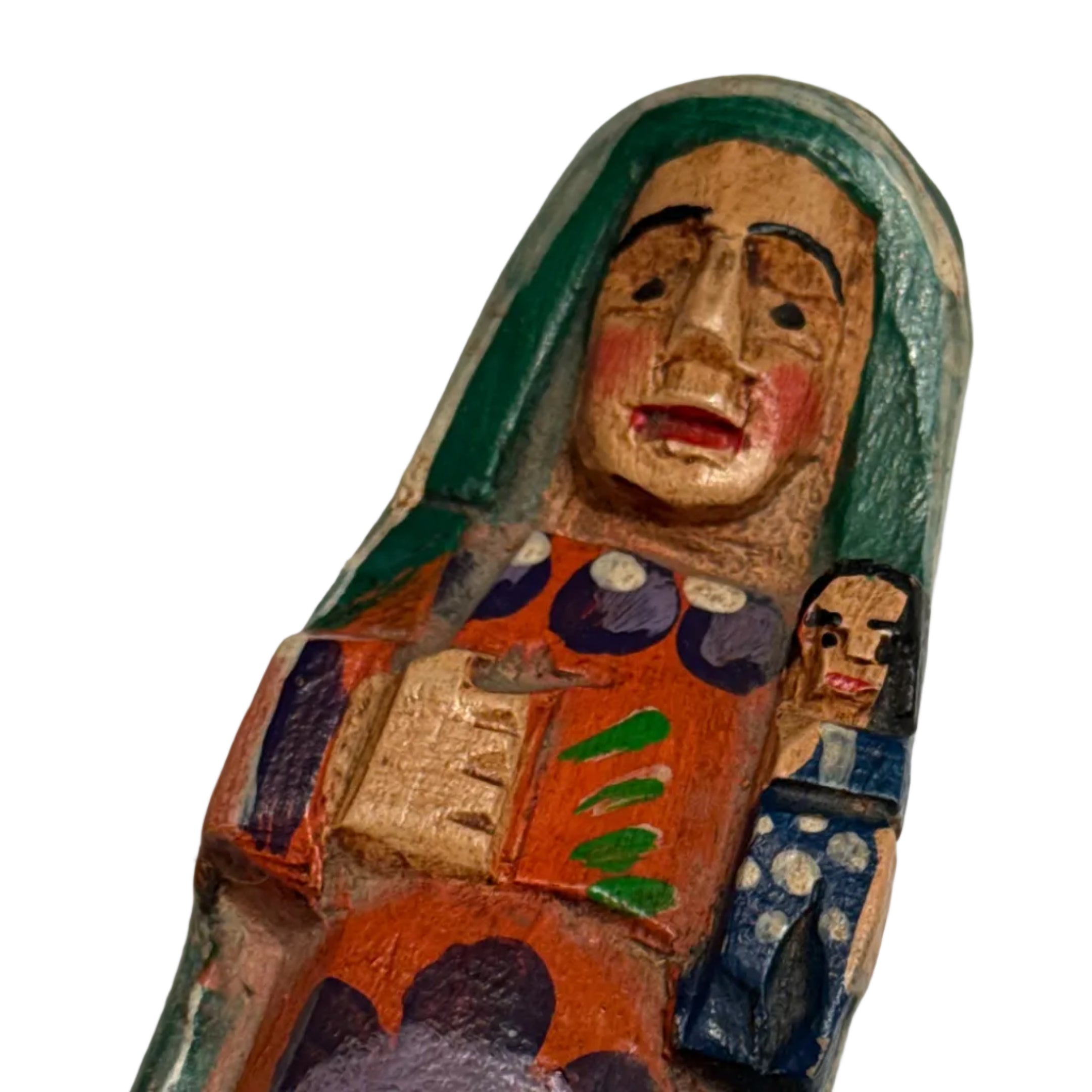 Handmade Wooden Carved Virgin Guatemala B