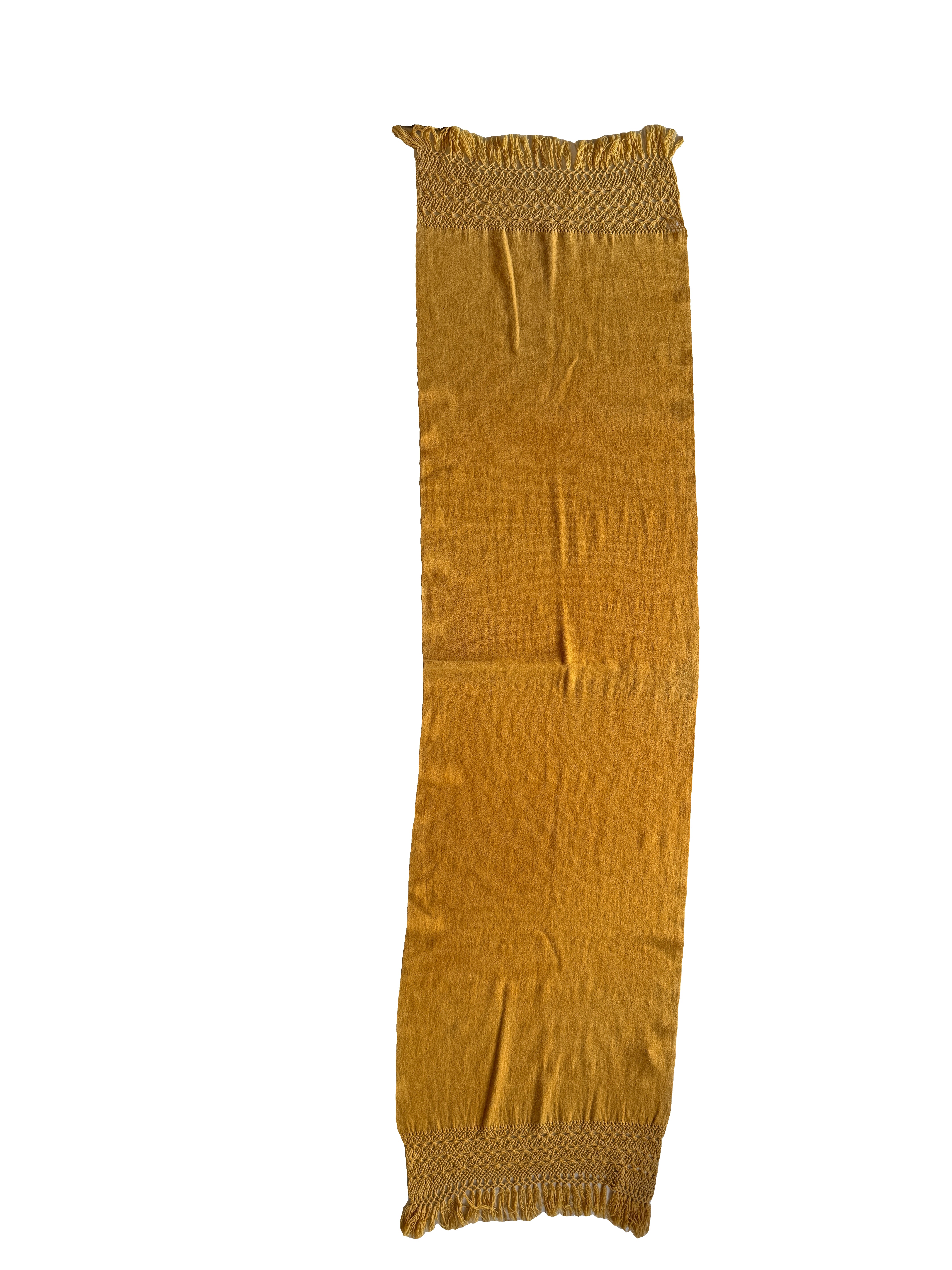 Handwoven Natural Dye Goldenrod Wool Rebozo Mexico