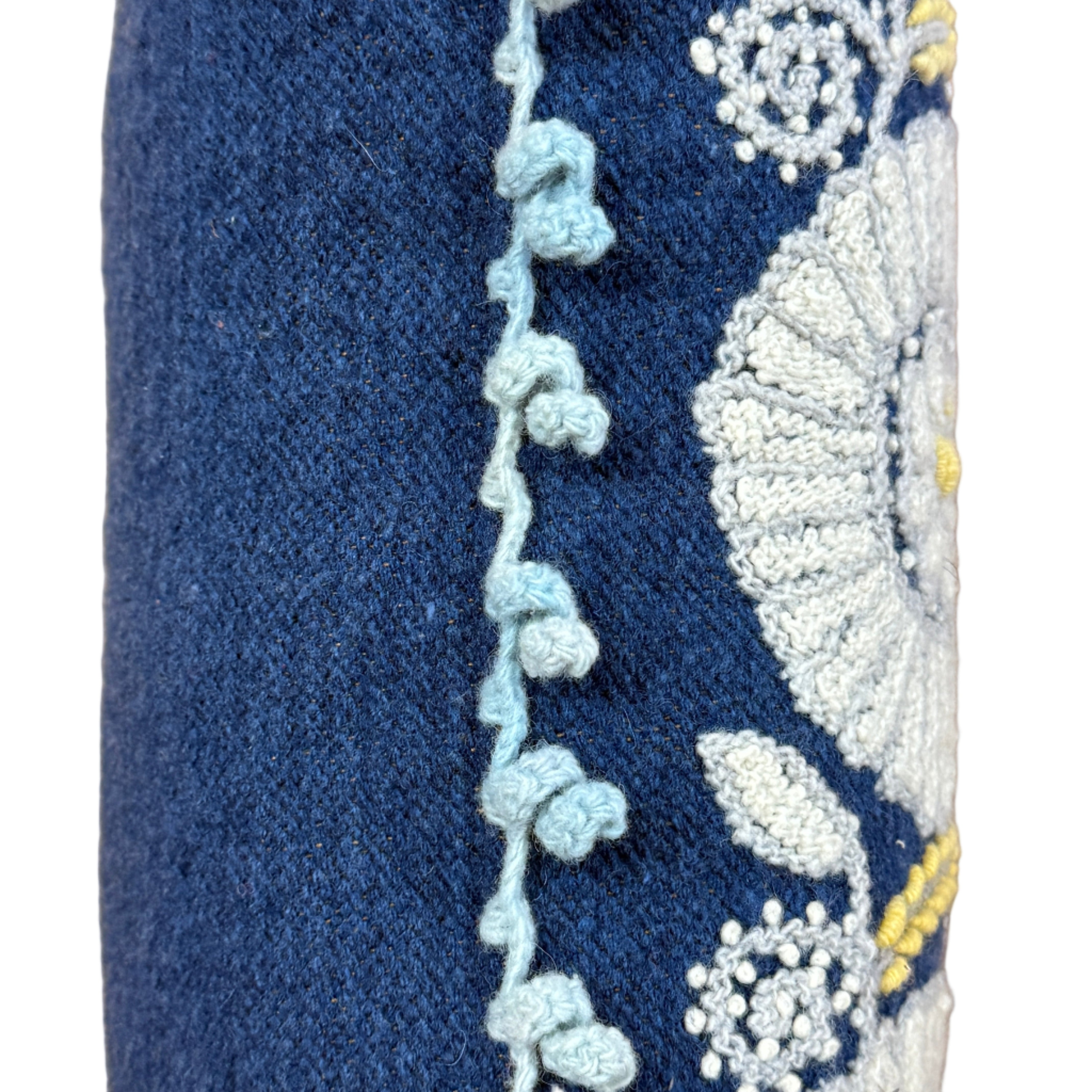 Embroidered Floral Wool Lumbar Peru (12x24)