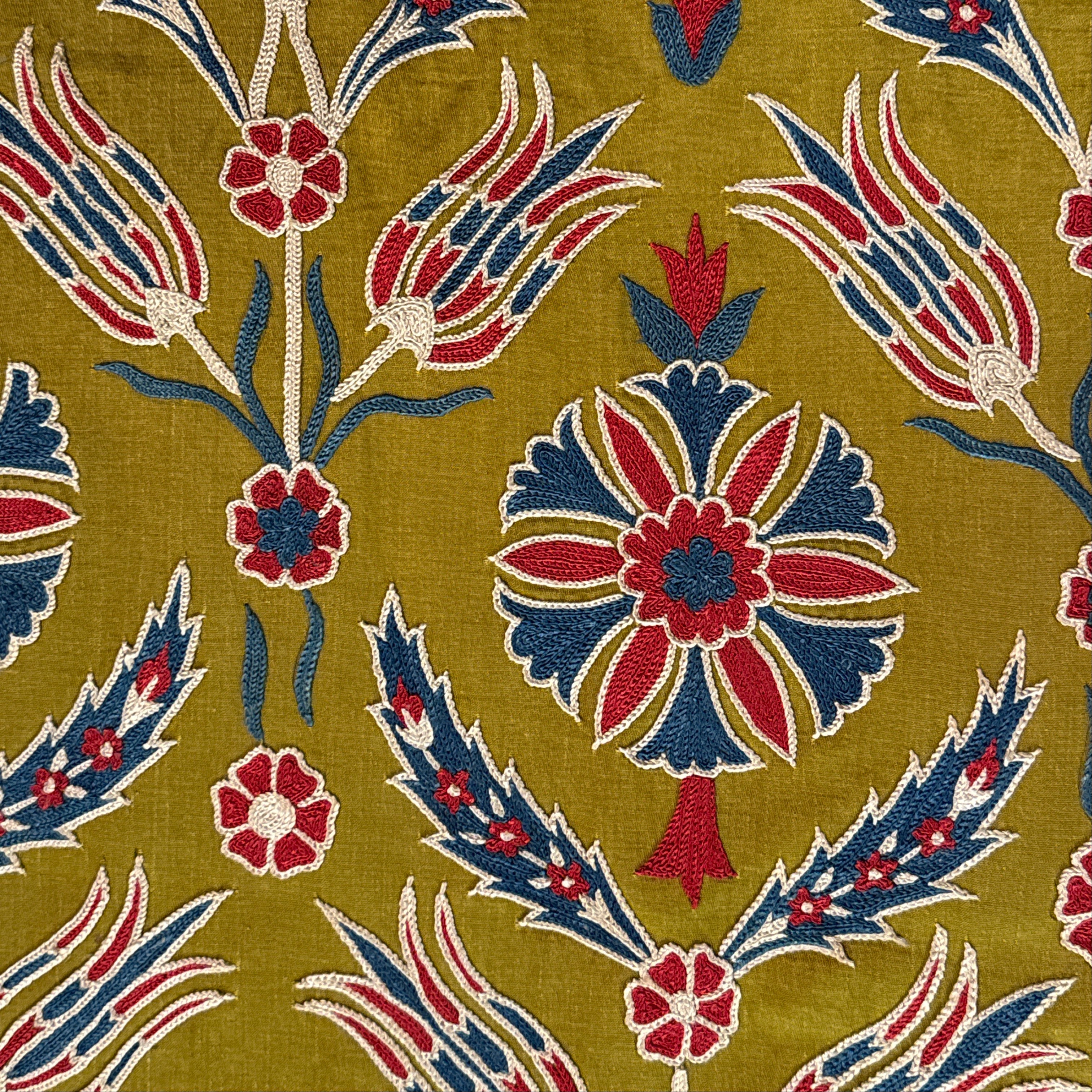 Silk Suzani Table Runner Uzbekistan (19x55)