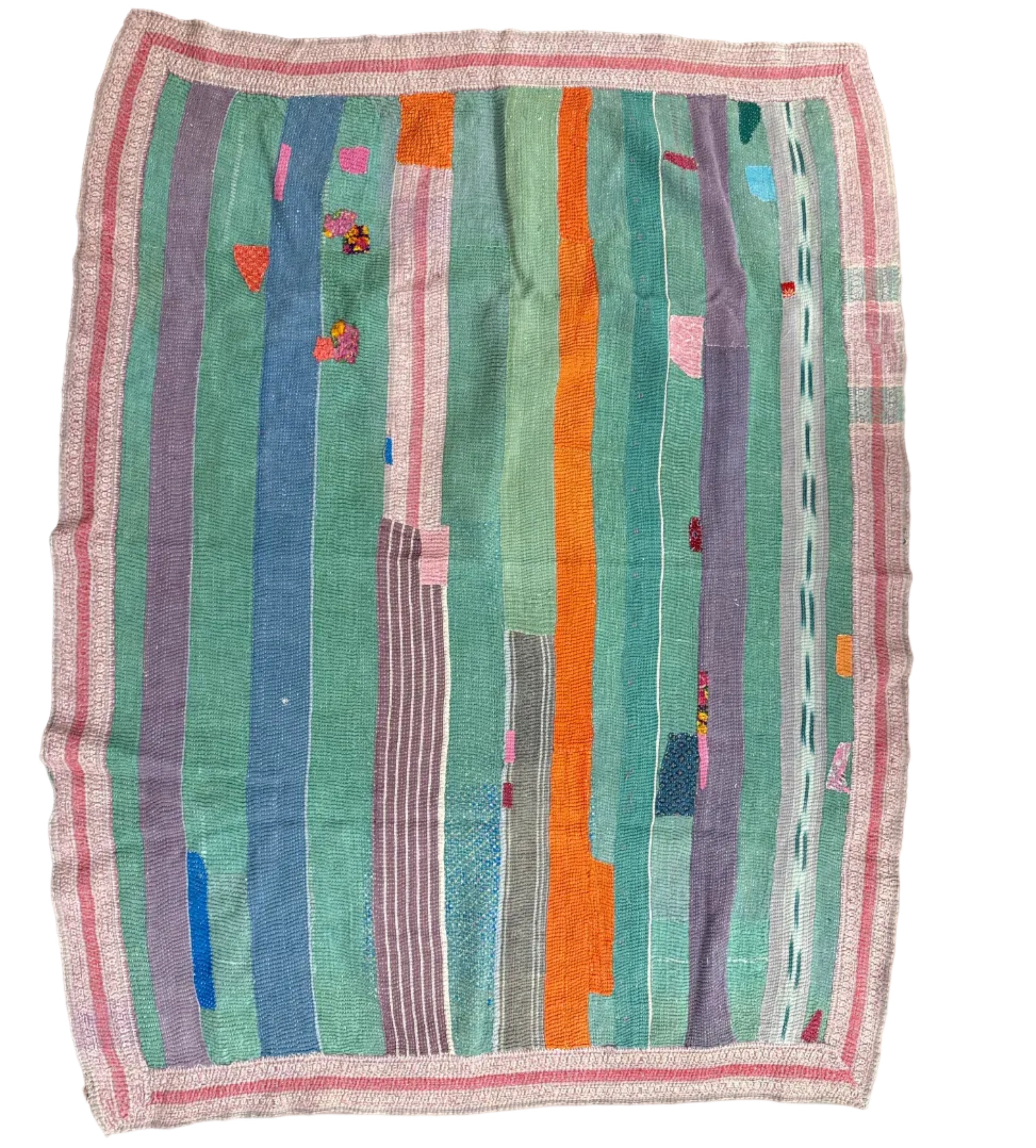 Handmade Kantha Patchwork Quilt India - 32