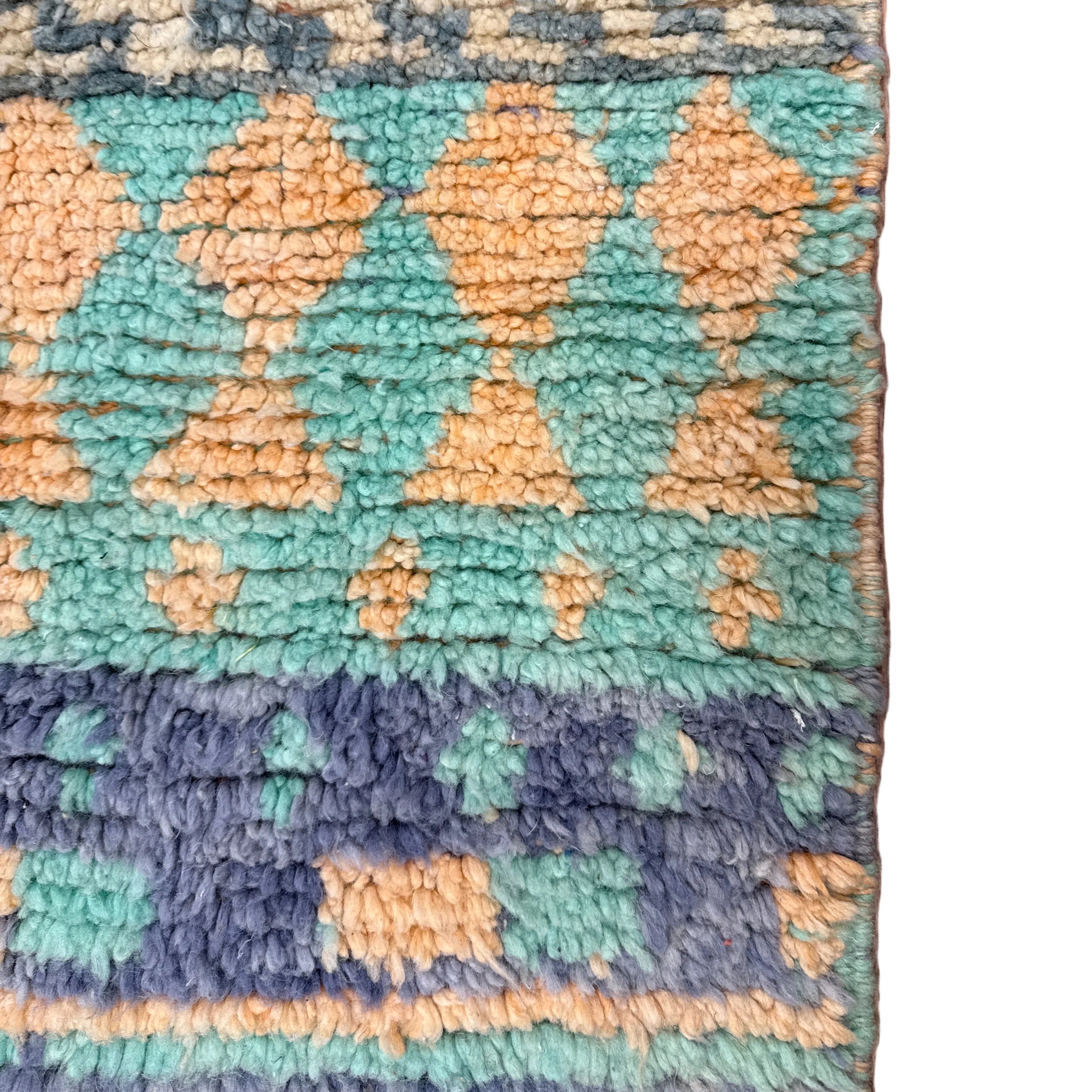 Handwoven Boujaad Wool Runner Morocco (27" x 122")
