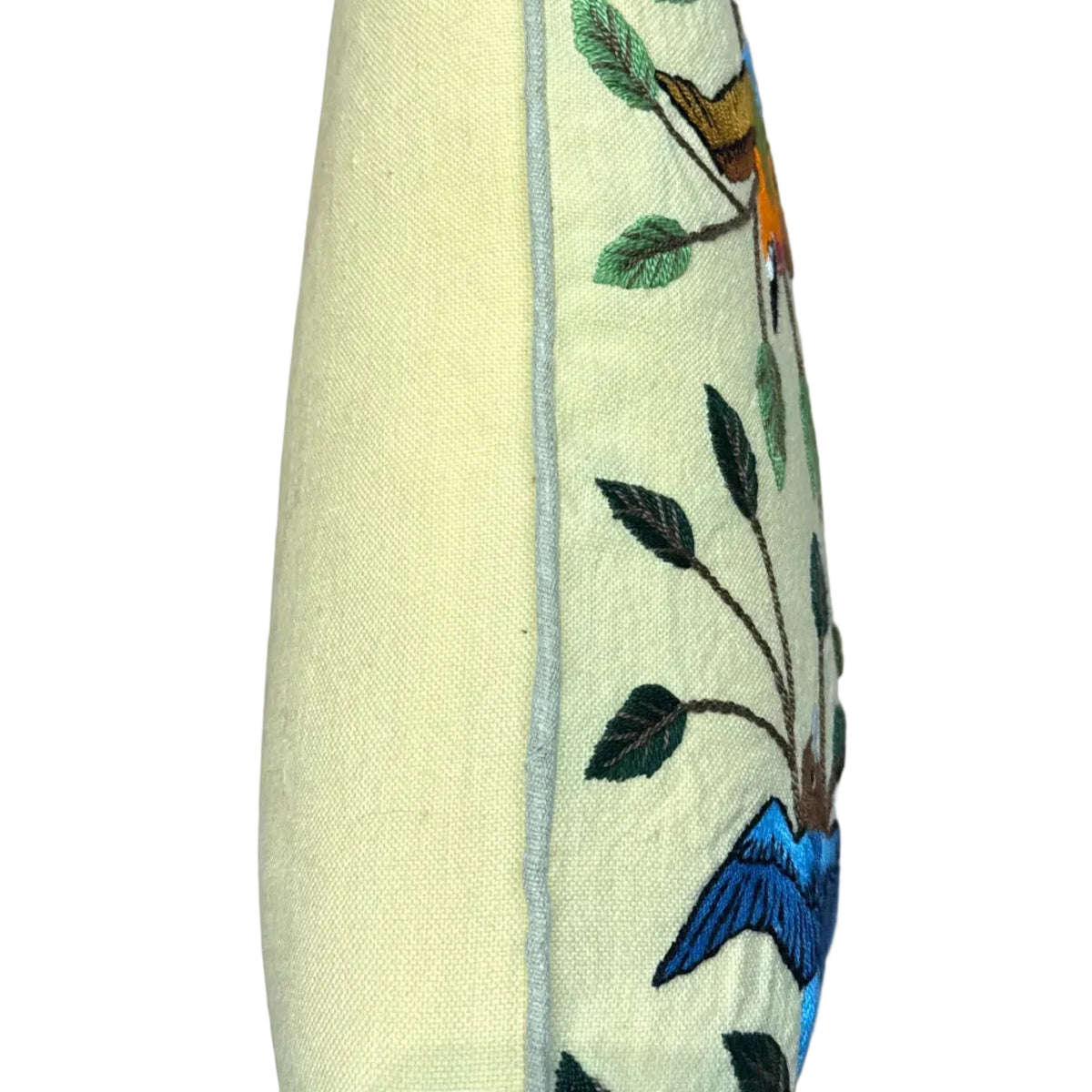 Embroidered Butter Northern Bird Pillow Guatemala (18 x 18)