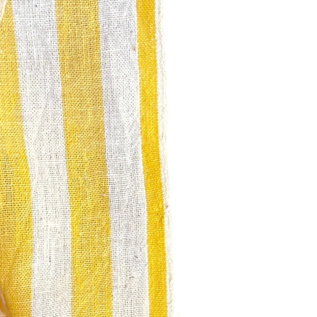 Handwoven Organic Cotton Gold Awning Curtain Pair India