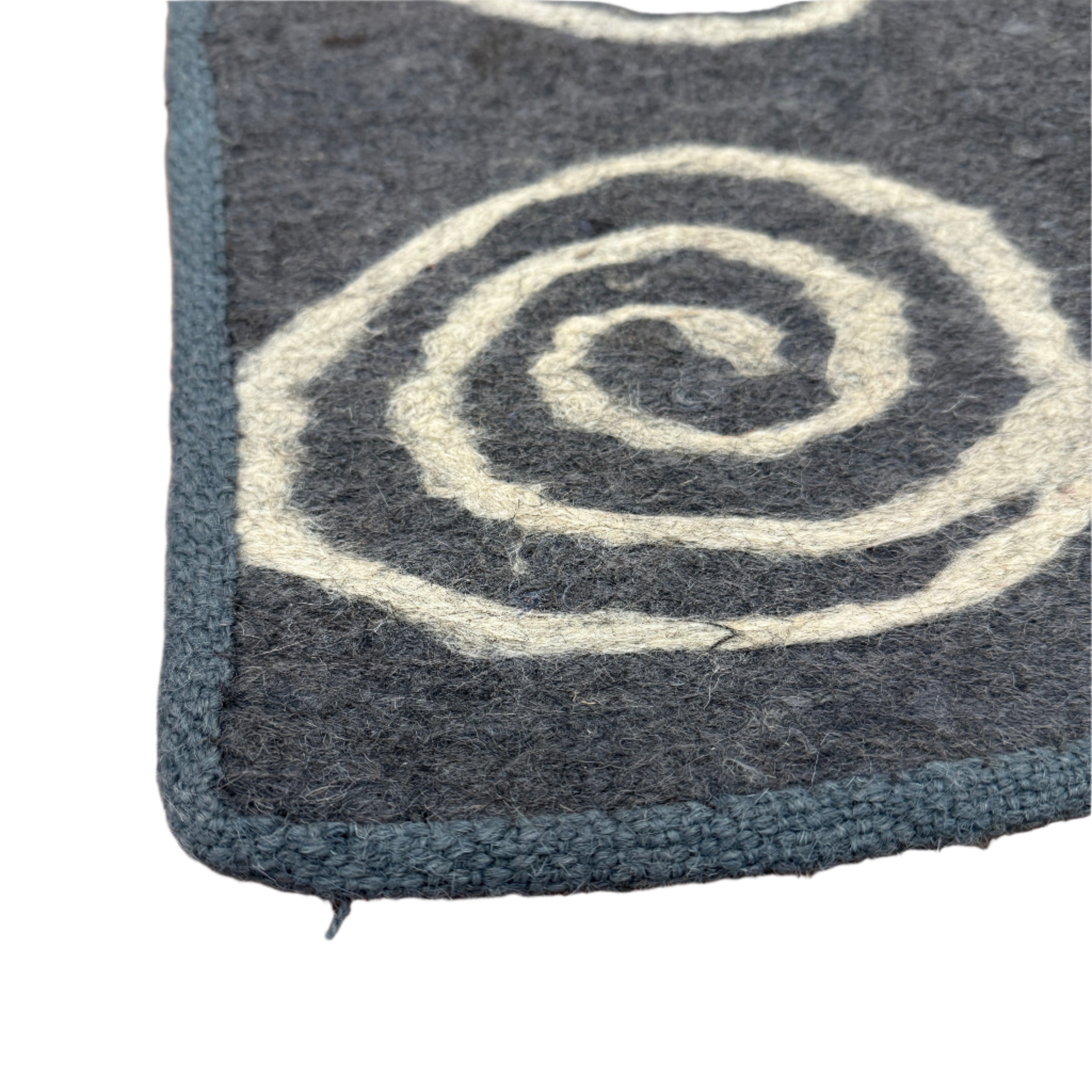 Handmade Wool Felt Spiral Flowers Rug Afghanistan (30x48)