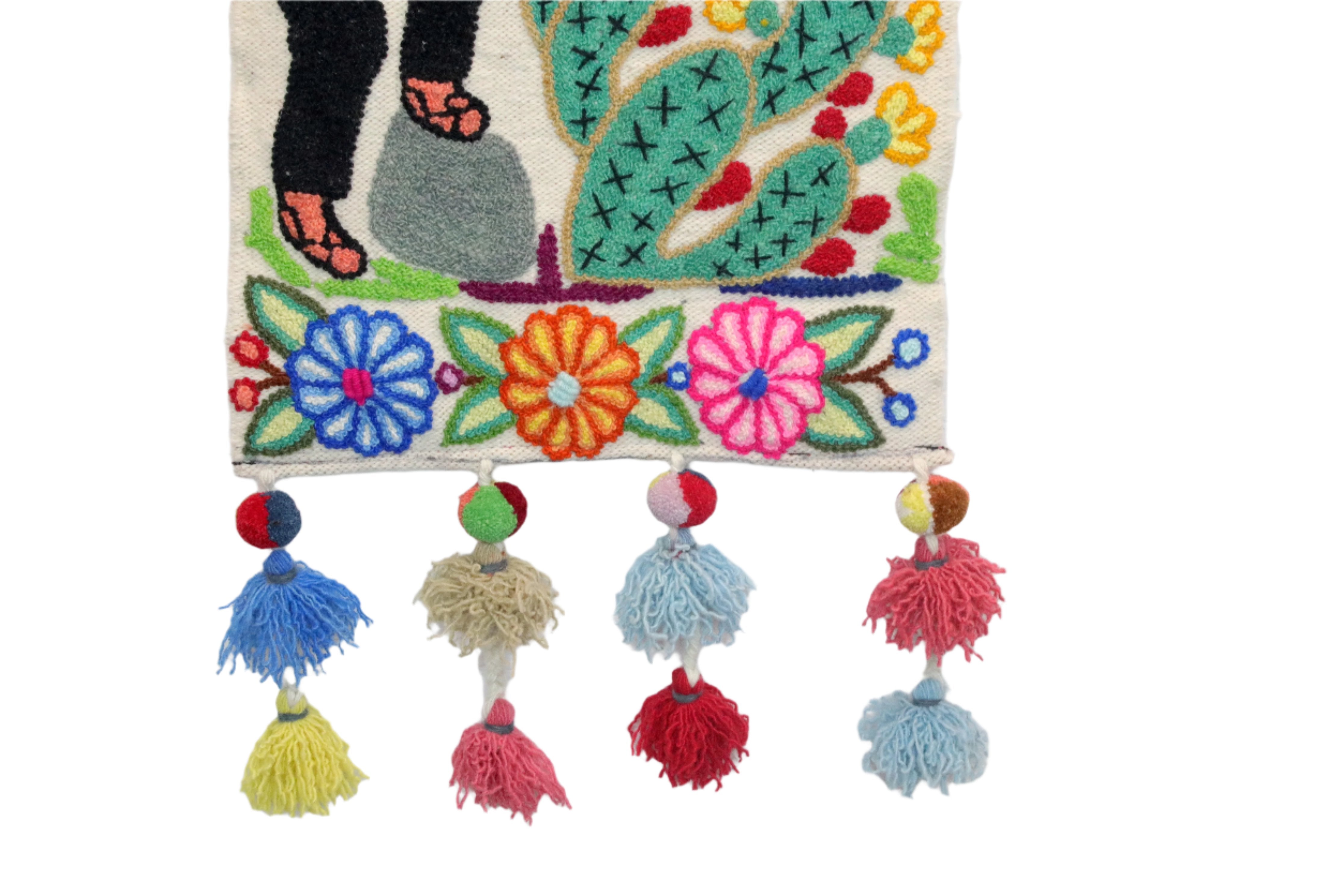 Handwoven Hand Embroidered Wool Table Runner Peru - Story