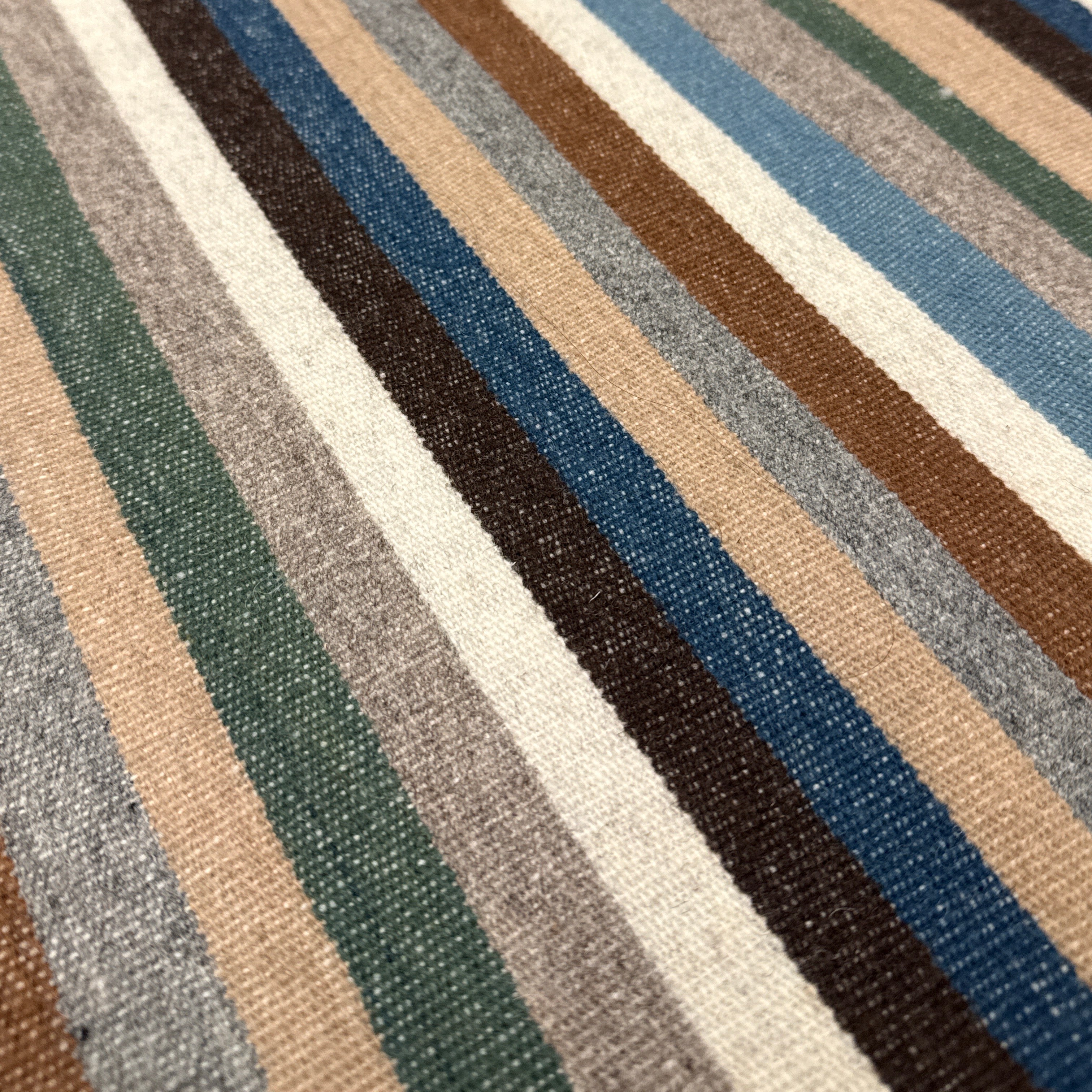 Handwoven Natural Dye Stripes Wool Throw Mexico