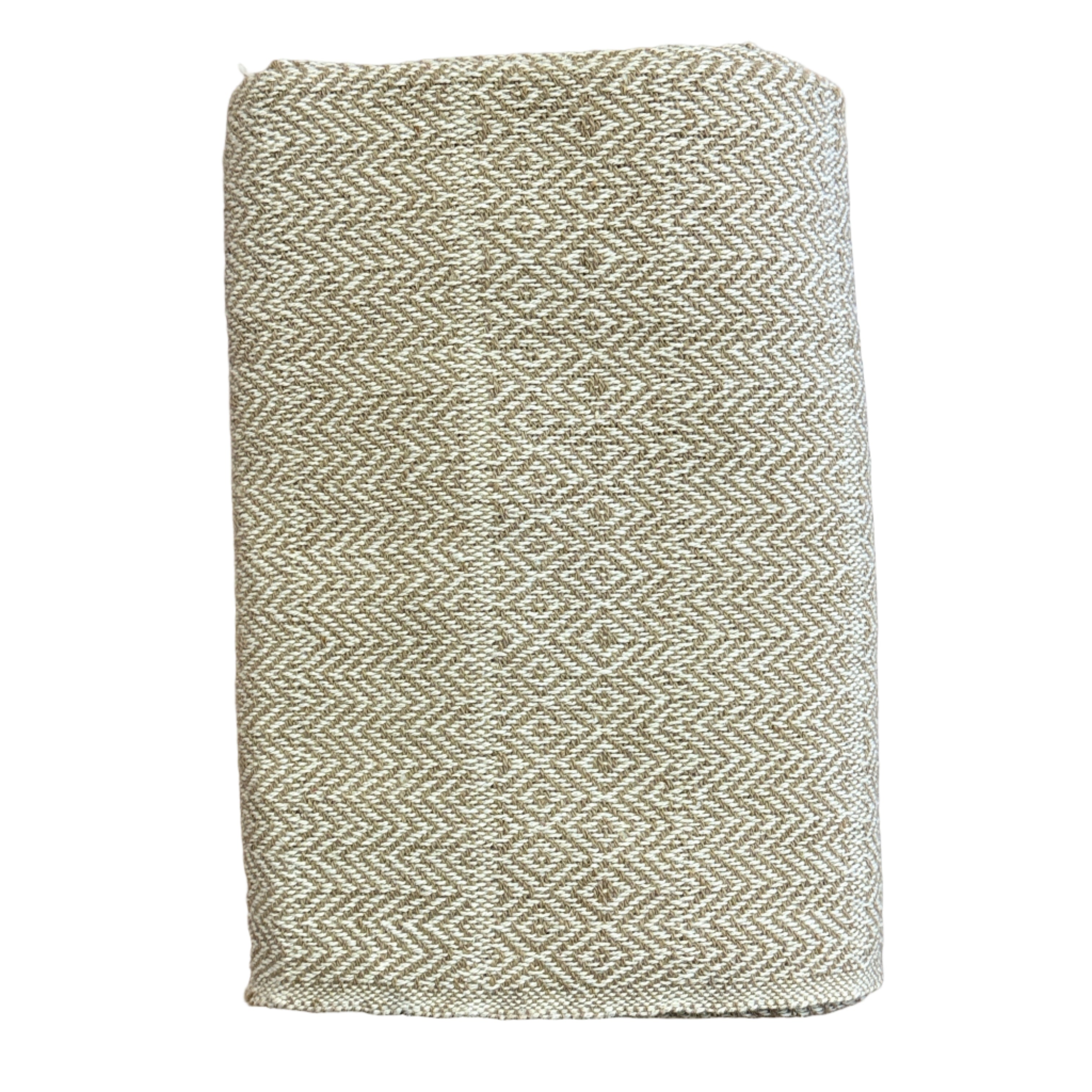 Handwoven Recycled Cotton Taupe Throw India