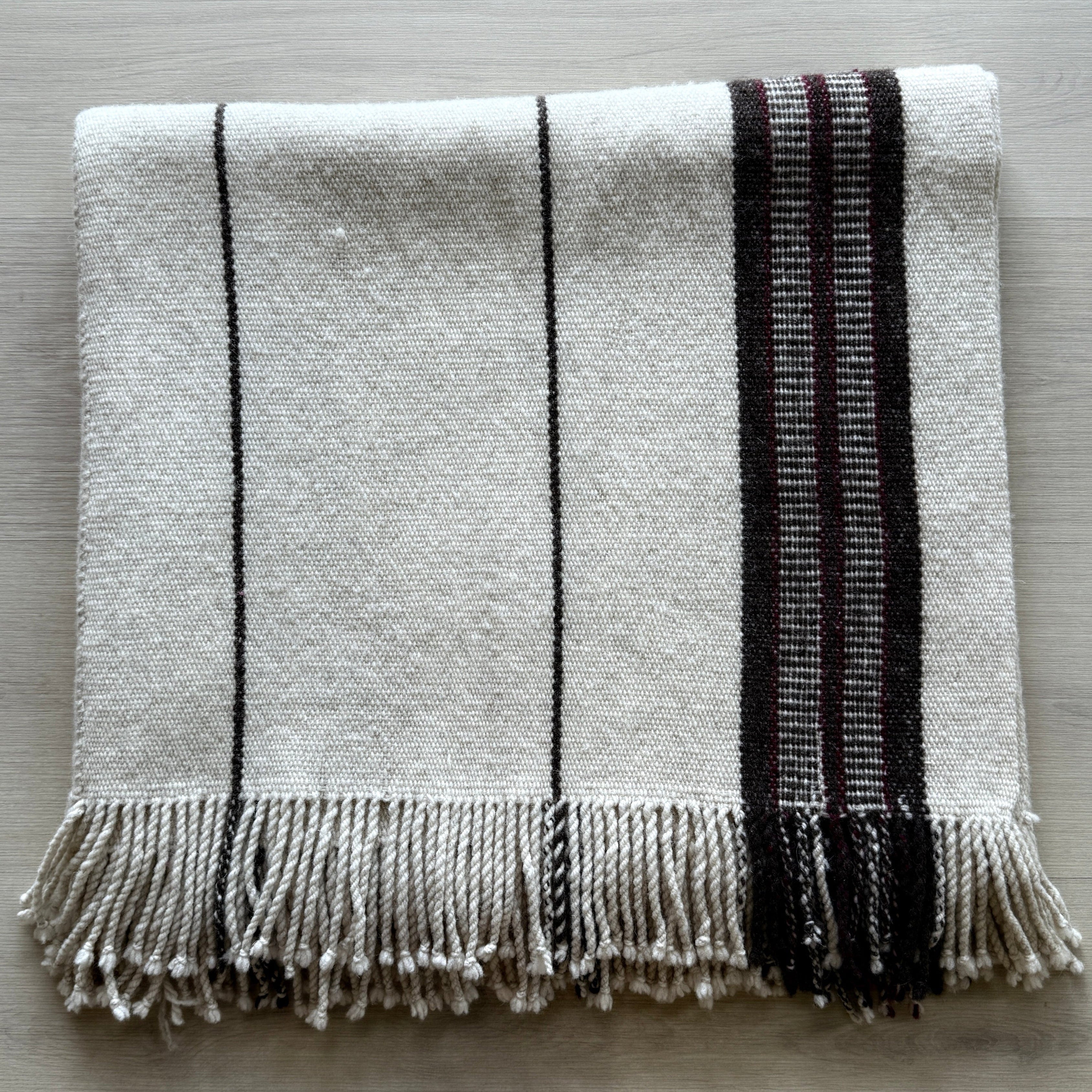 Handwoven Natural Dye Wool Throw D Mexico