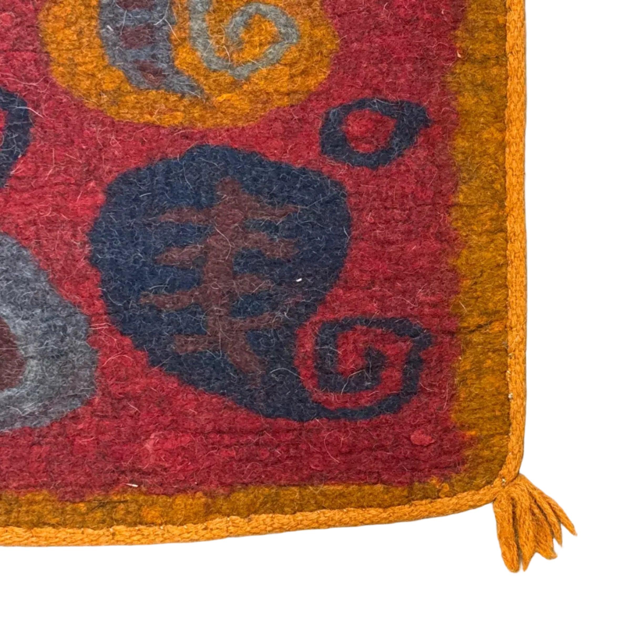 Handmade Wool Felt Warm Rug Afghanistan (30x48)