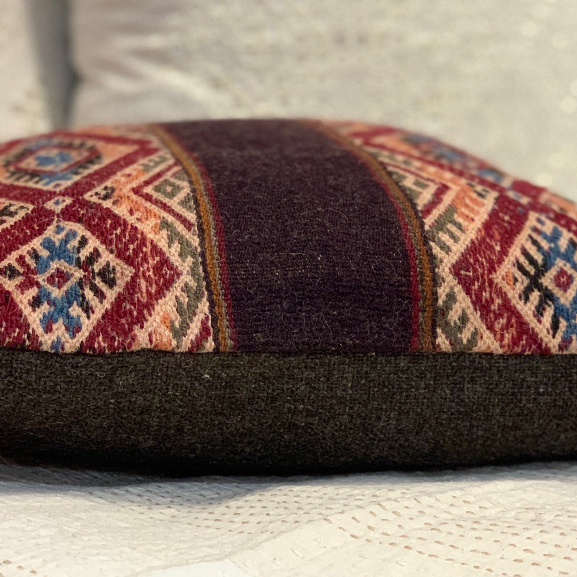 Handwoven Accha Alta Red Pillow Peru (16x16)