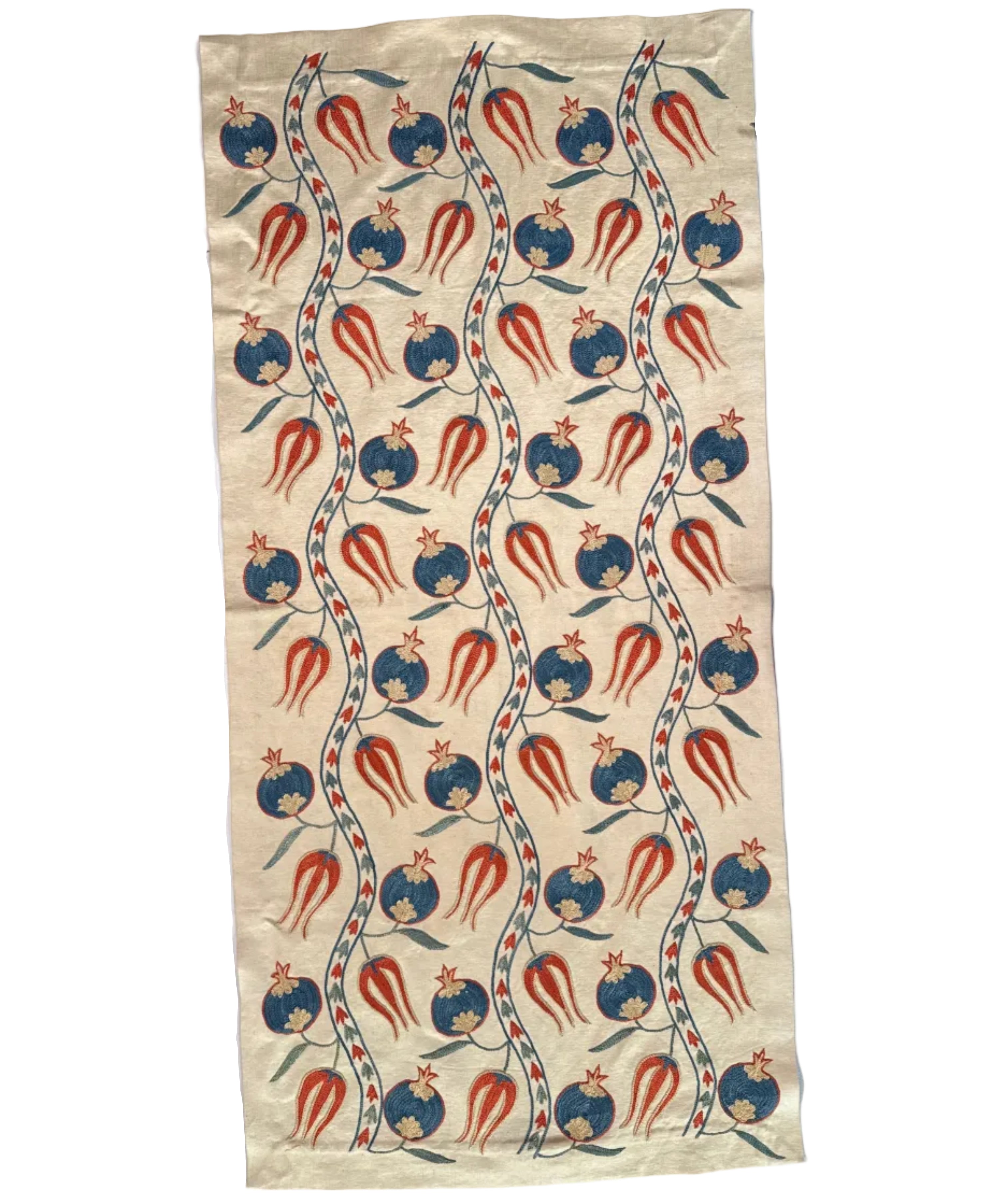 Silk Suzani Table Runner Uzbekistan (20x42)
