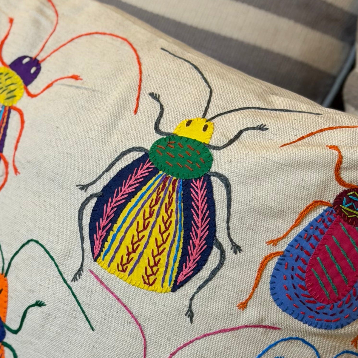 Embroidered Insect Pillow South Africa - H