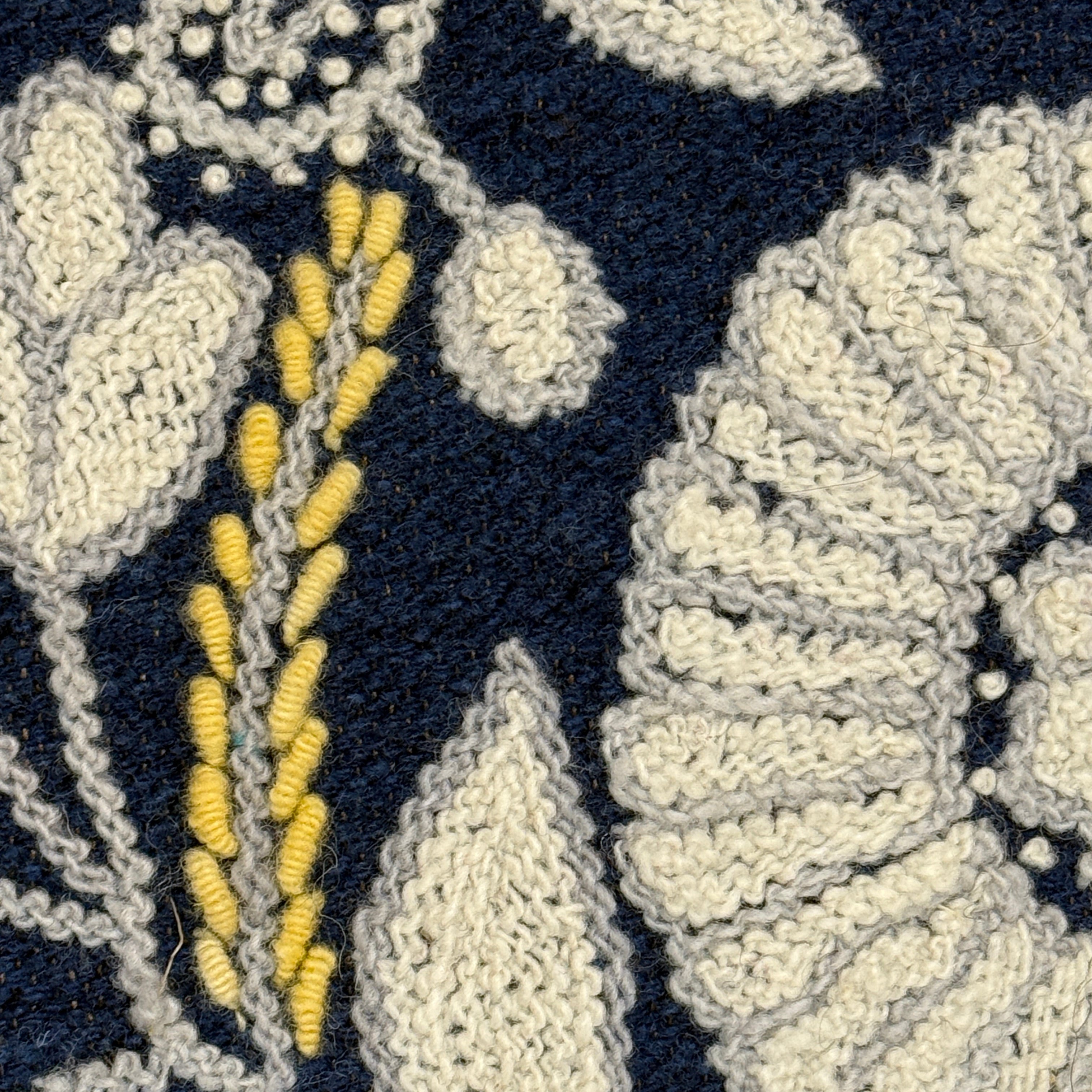 Embroidered Floral Wool Lumbar Peru (12x24)